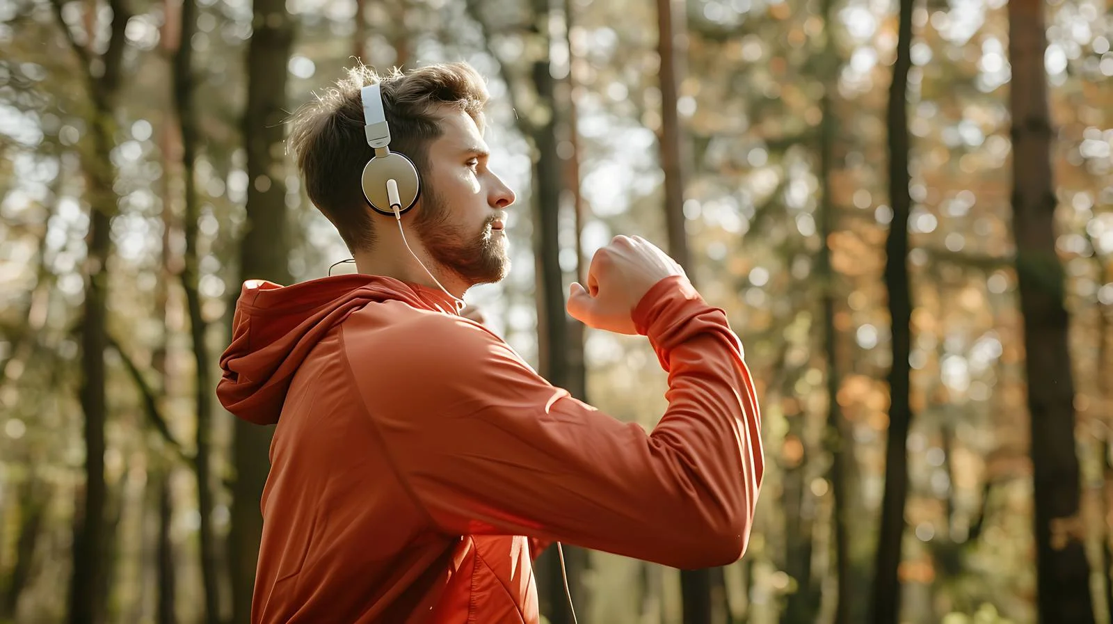 Pre-run Stretching Man with Earphones — free download from Dotvec