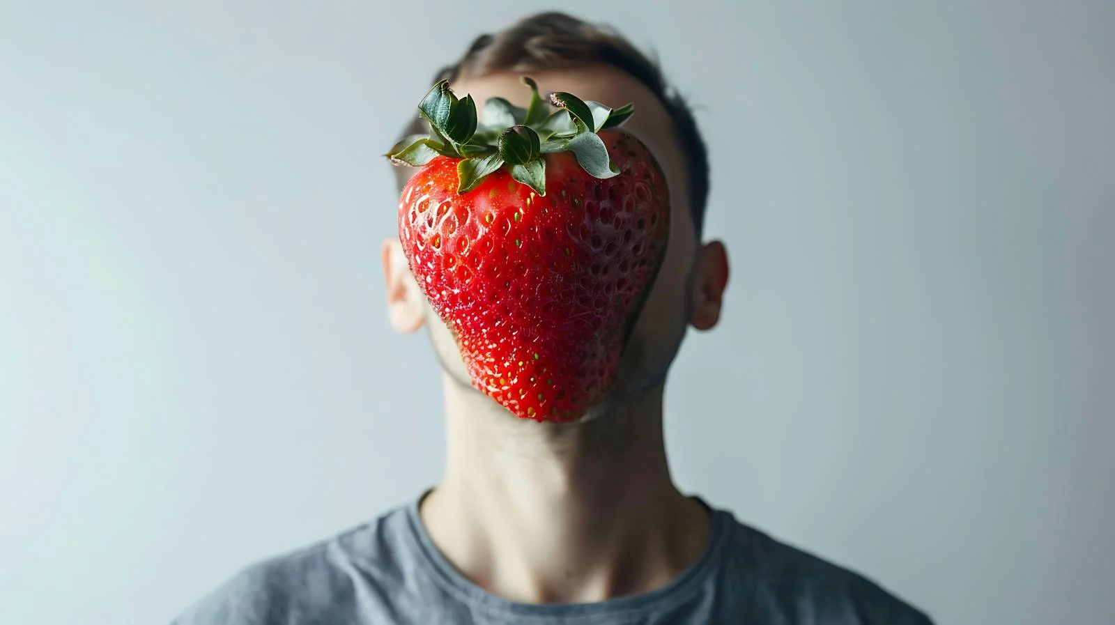 Unconventional Portrait with Strawberry Head — free download from Dotvec