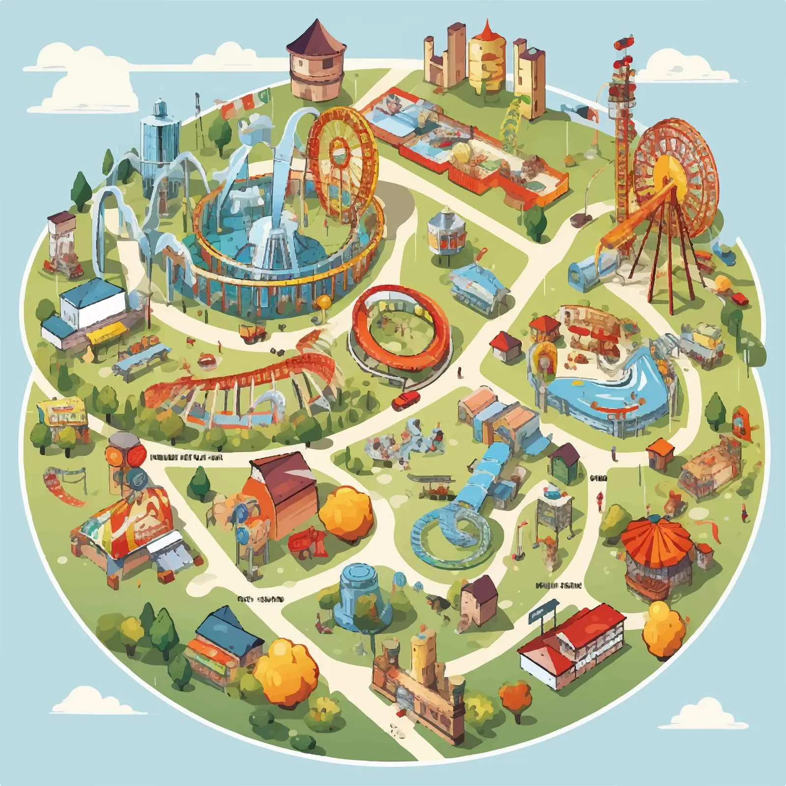 Colorful Fun Fair Map Illustration Vector – free fun fair image from Dotvec