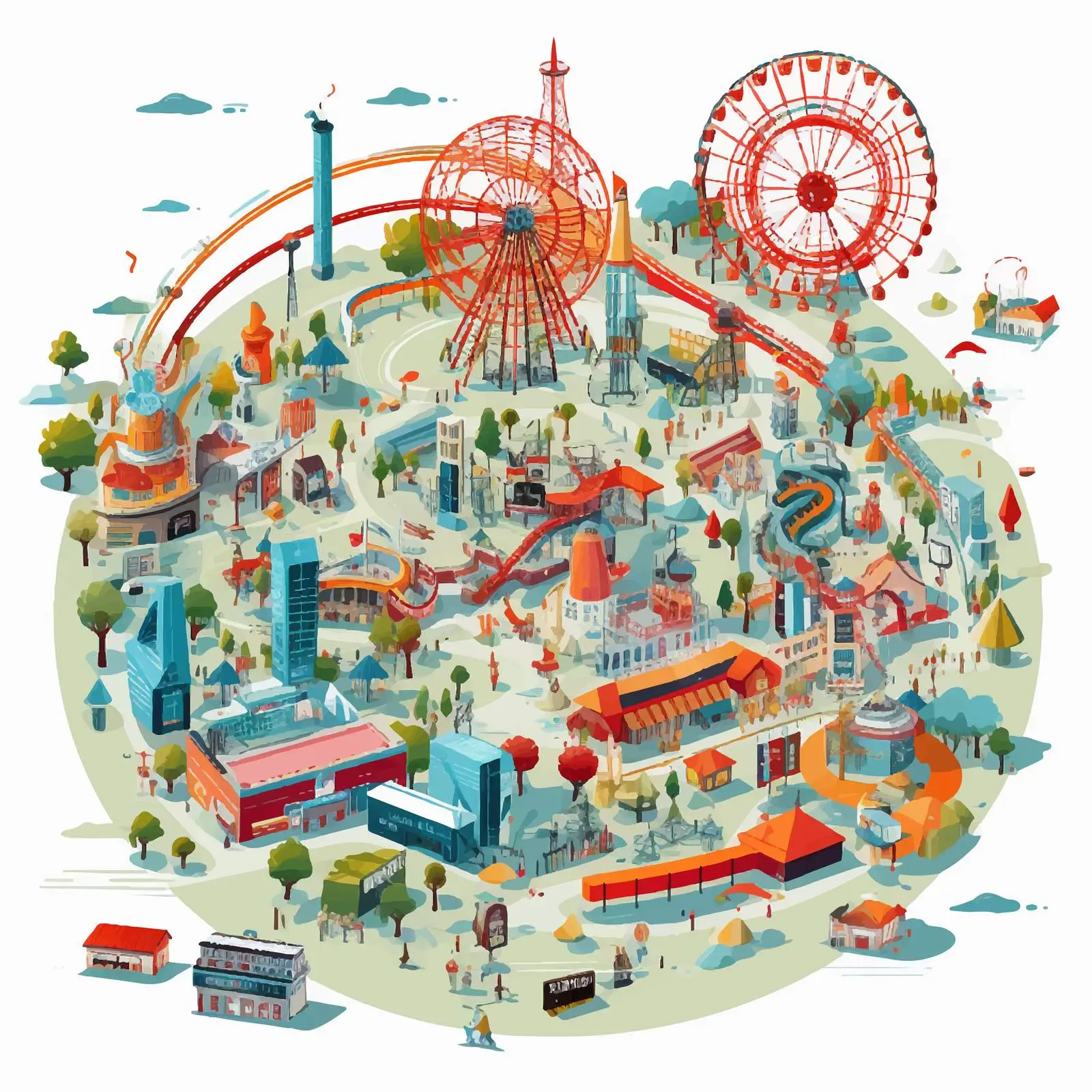 Fun Fair Map Cartoon Vector Illustration – free fun fair image from Dotvec