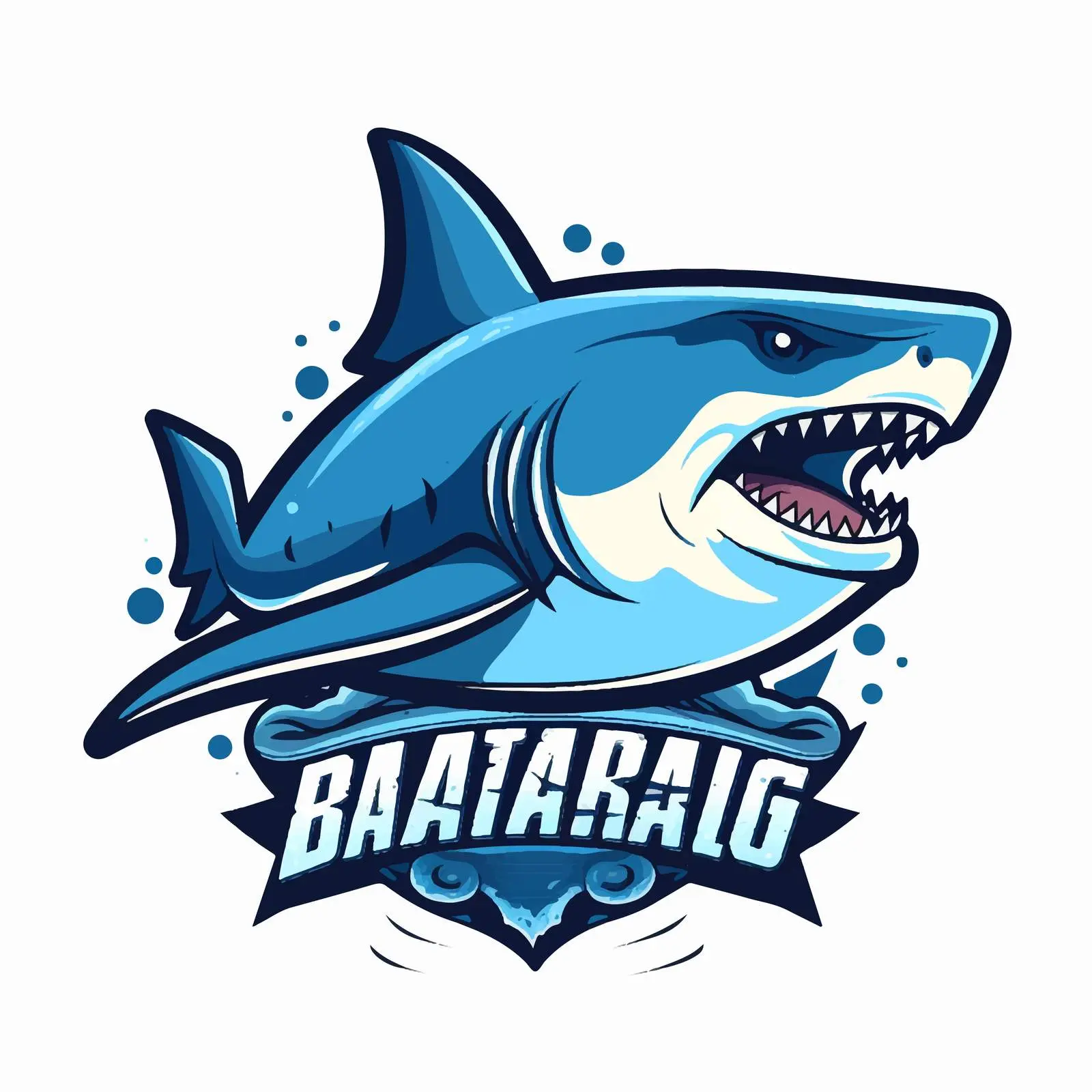 Marine Logo Featuring Blue Shark and Attack Text — free download from Dotvec
