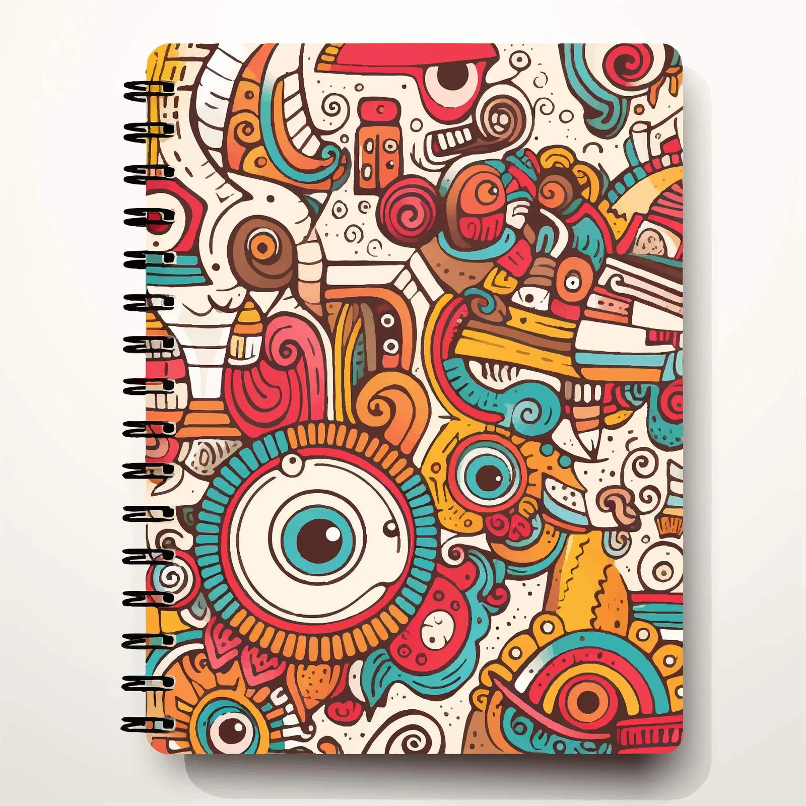 Colorful Doodle Sketch Design on Notebook Cover — free download from Dotvec