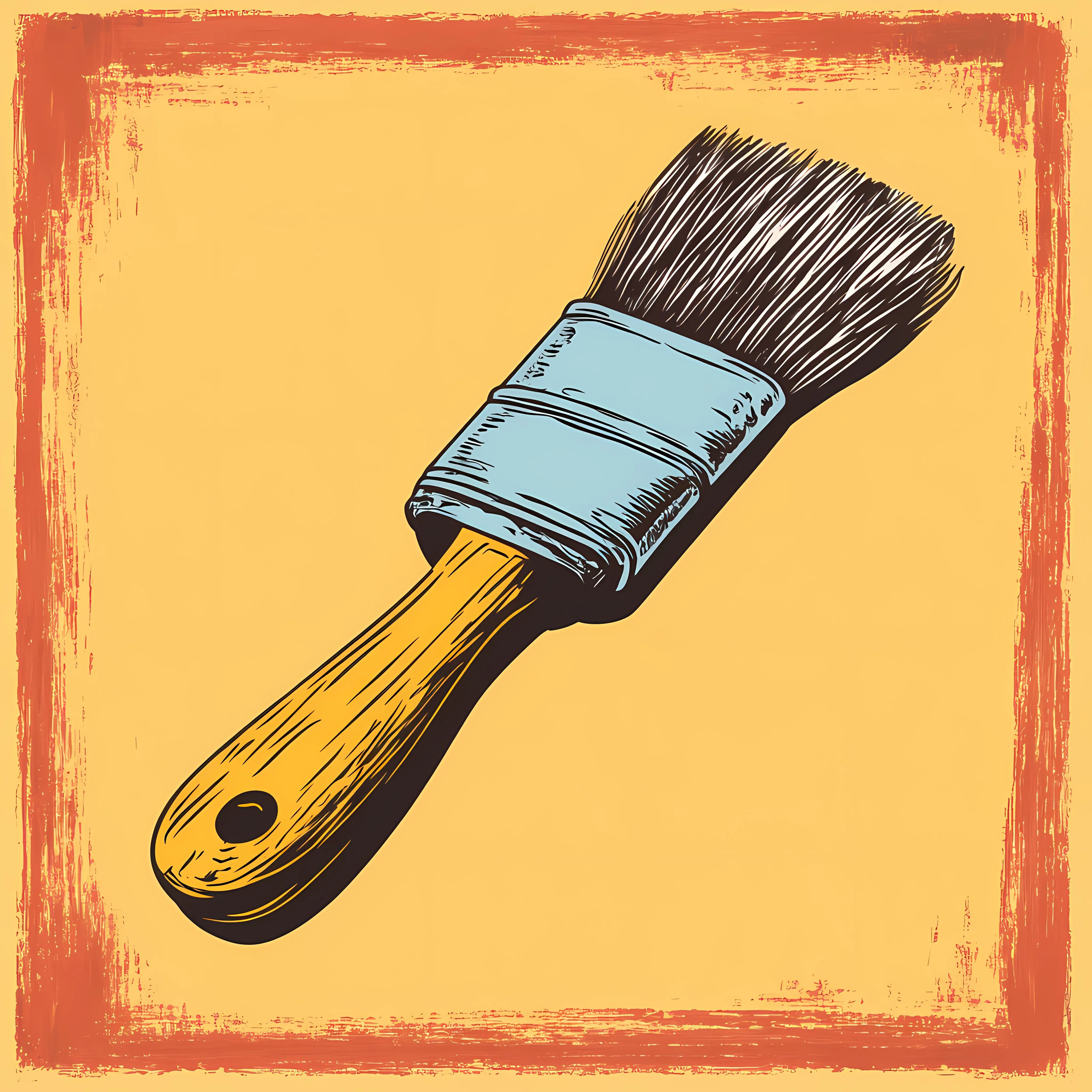 Vintage Woodcut Paintbrush Flat Vector Illustration — free download from Dotvec