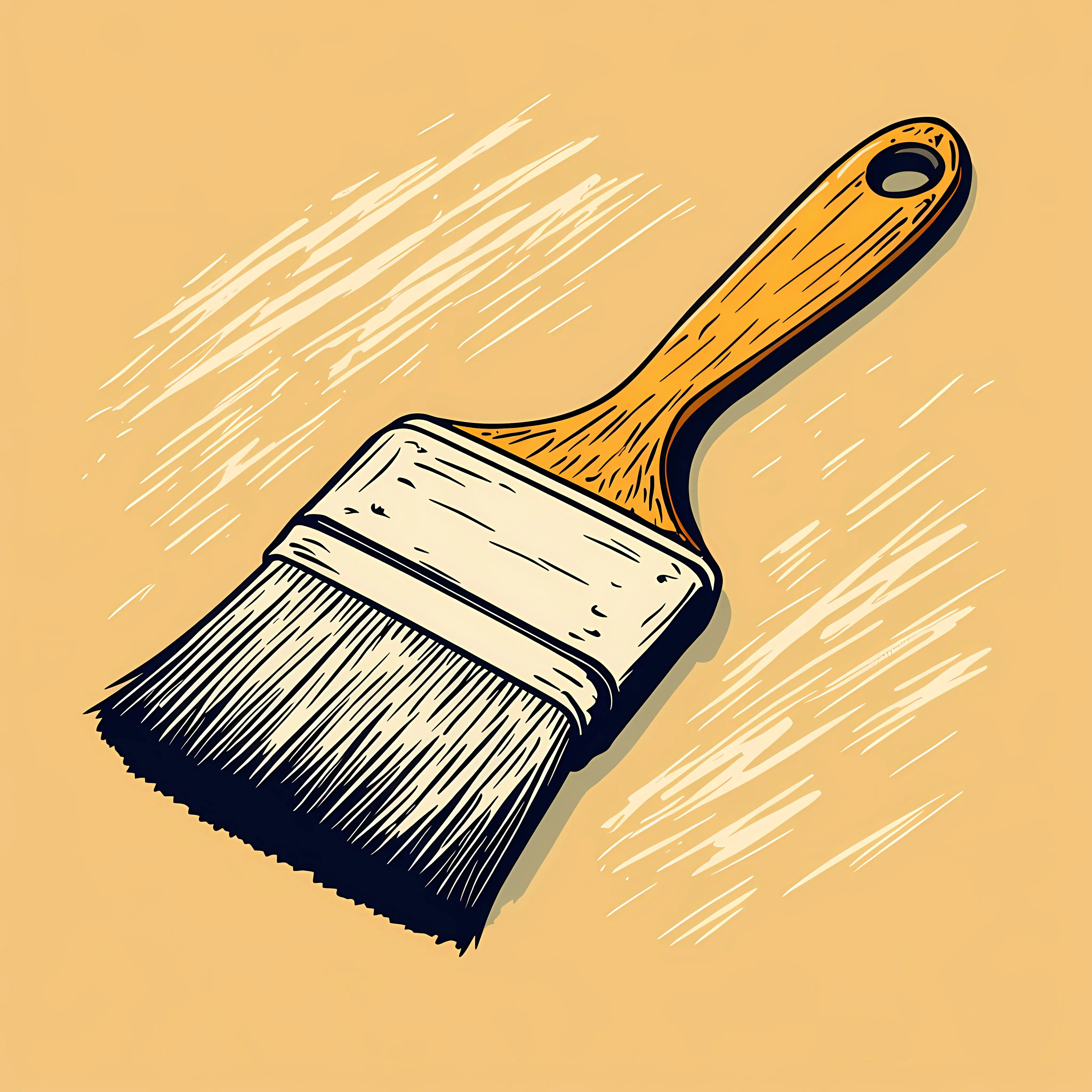 Vintage Woodcut Paintbrush Flat Vector Illustration — free download from Dotvec