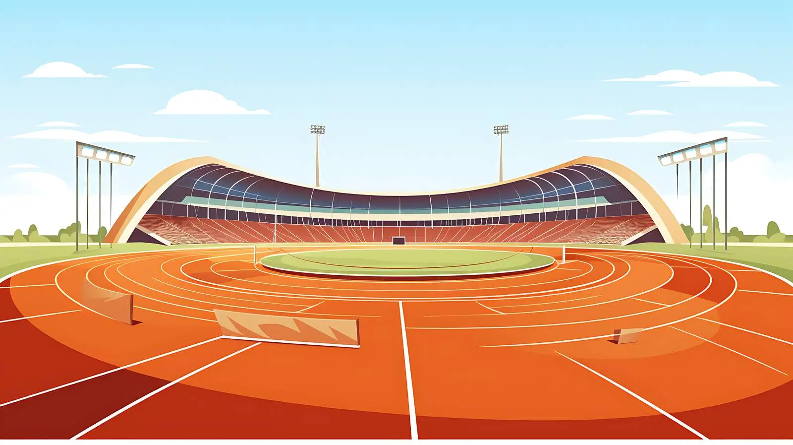 Athletics Stadium Cartoon Stock Photo — free download from Dotvec