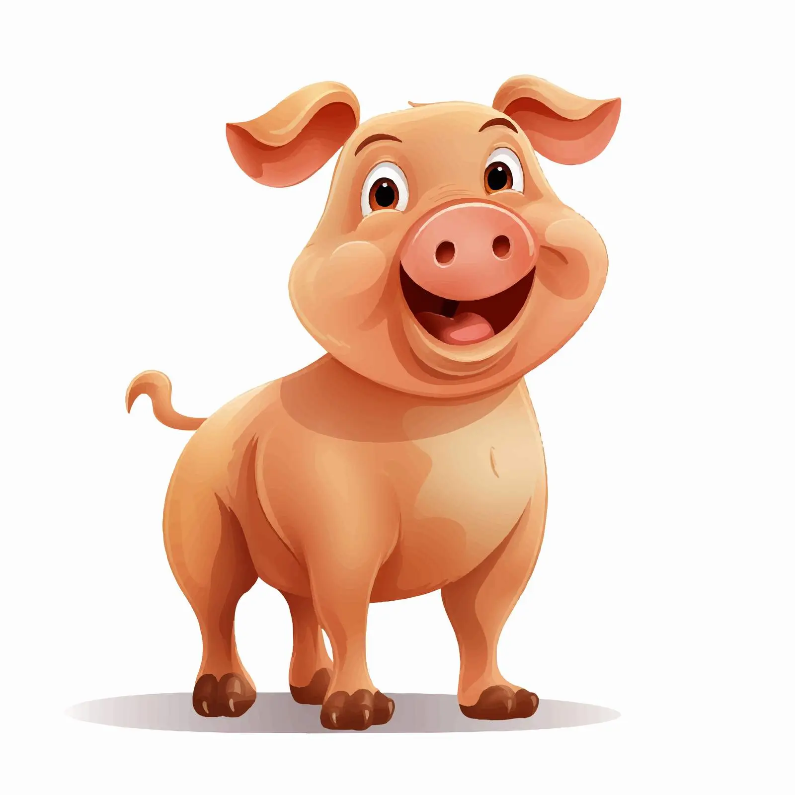 Cartoon Pig Standing on Two Legs Illustration — free download from Dotvec