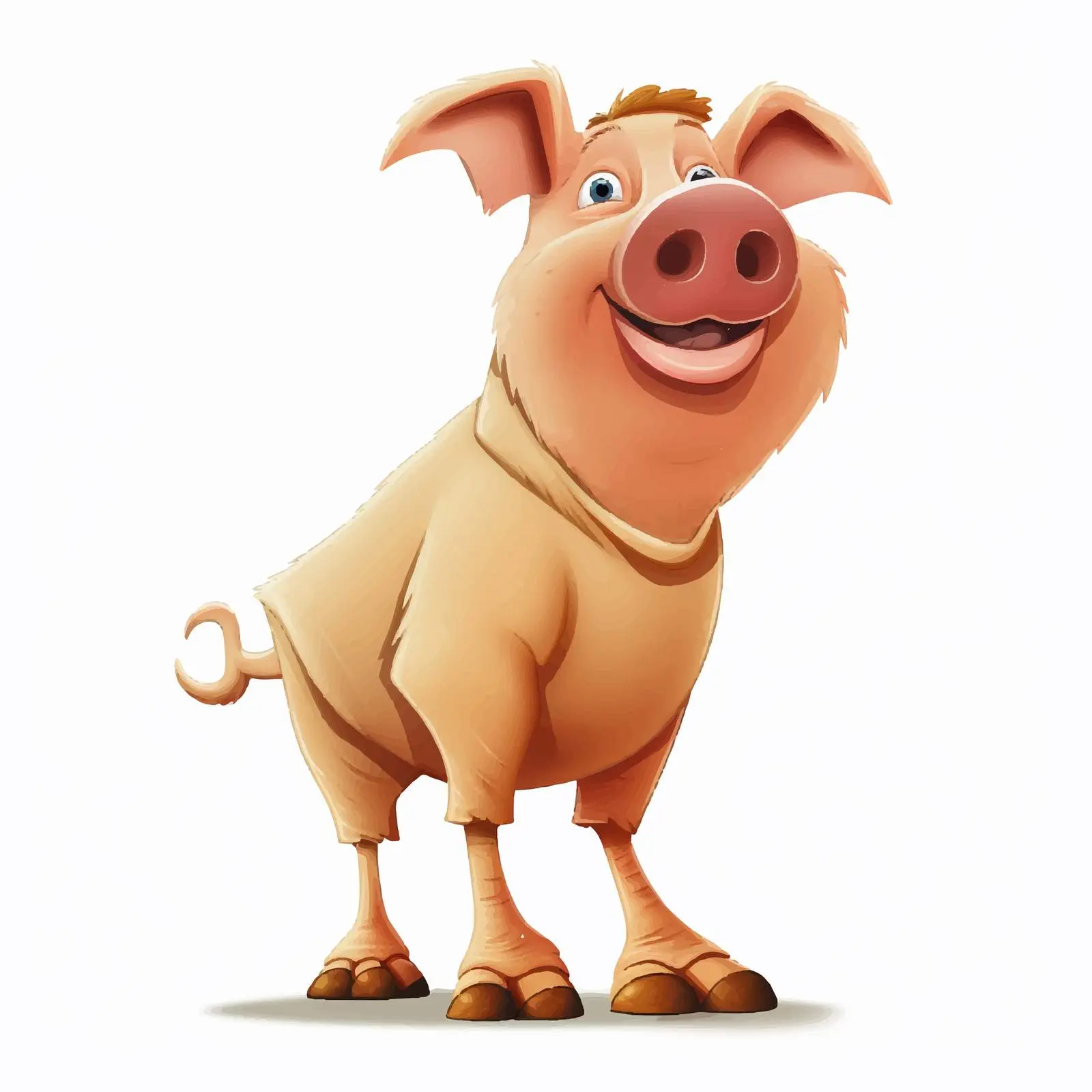 Cartoon Pig Standing on Two Legs Vector — free download from Dotvec