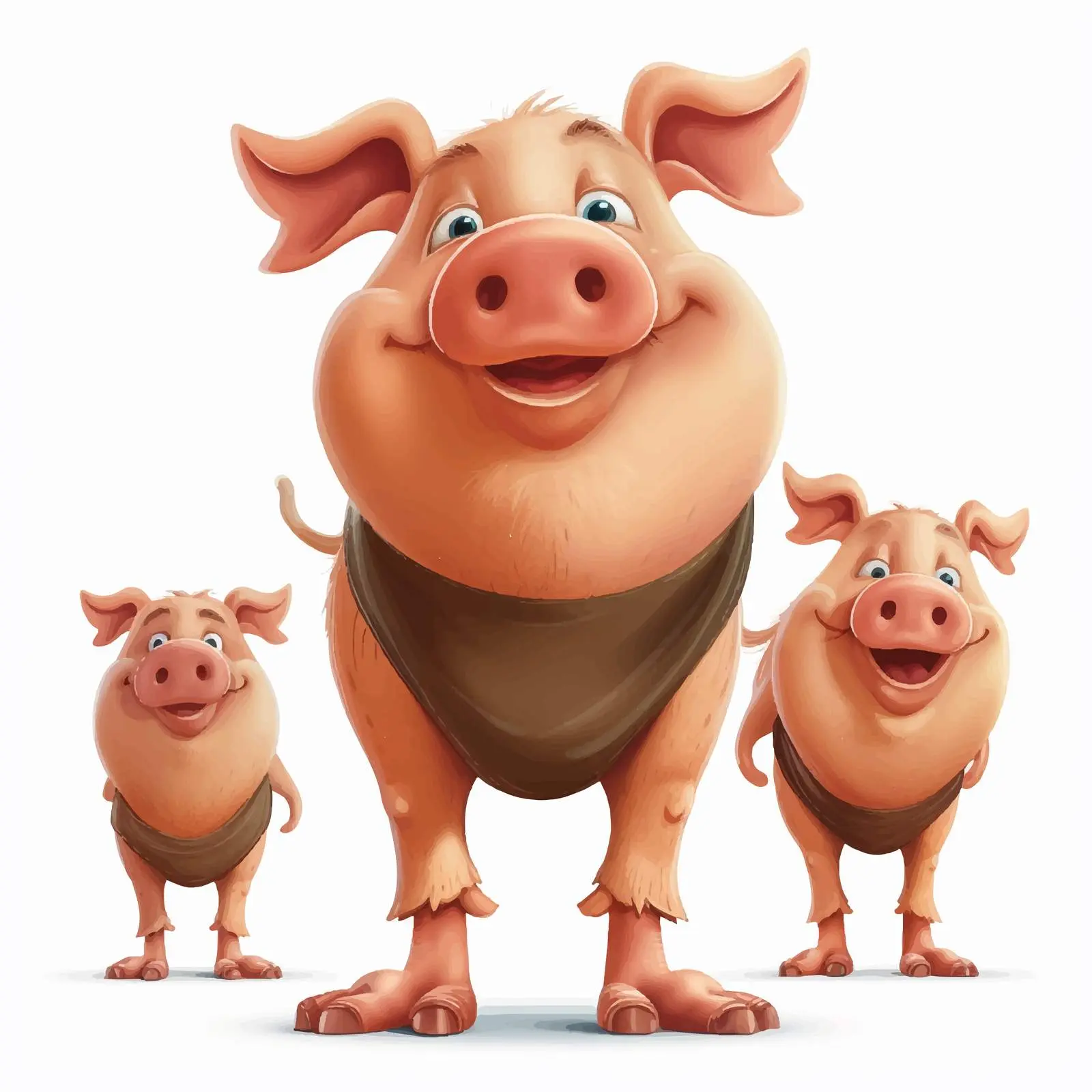 Cartoon Pig Standing on Two Legs Illustration — free download from Dotvec
