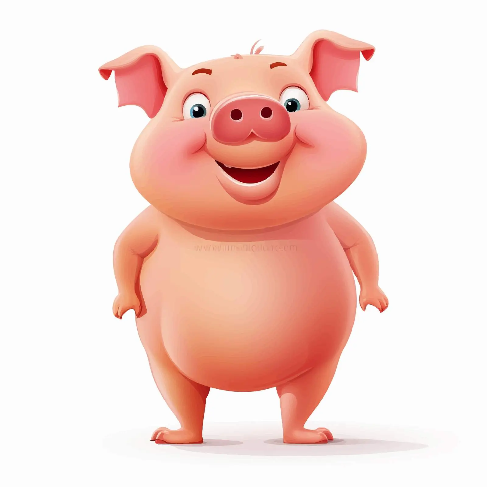 Cartoon Pig Standing on Two Legs Illustration — free download from Dotvec