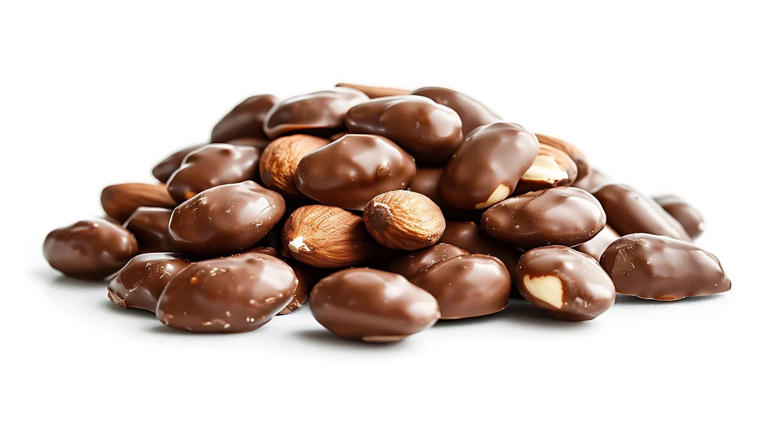 Gourmet Chocolate-Covered Almonds Stack Isolated — free download from Dotvec