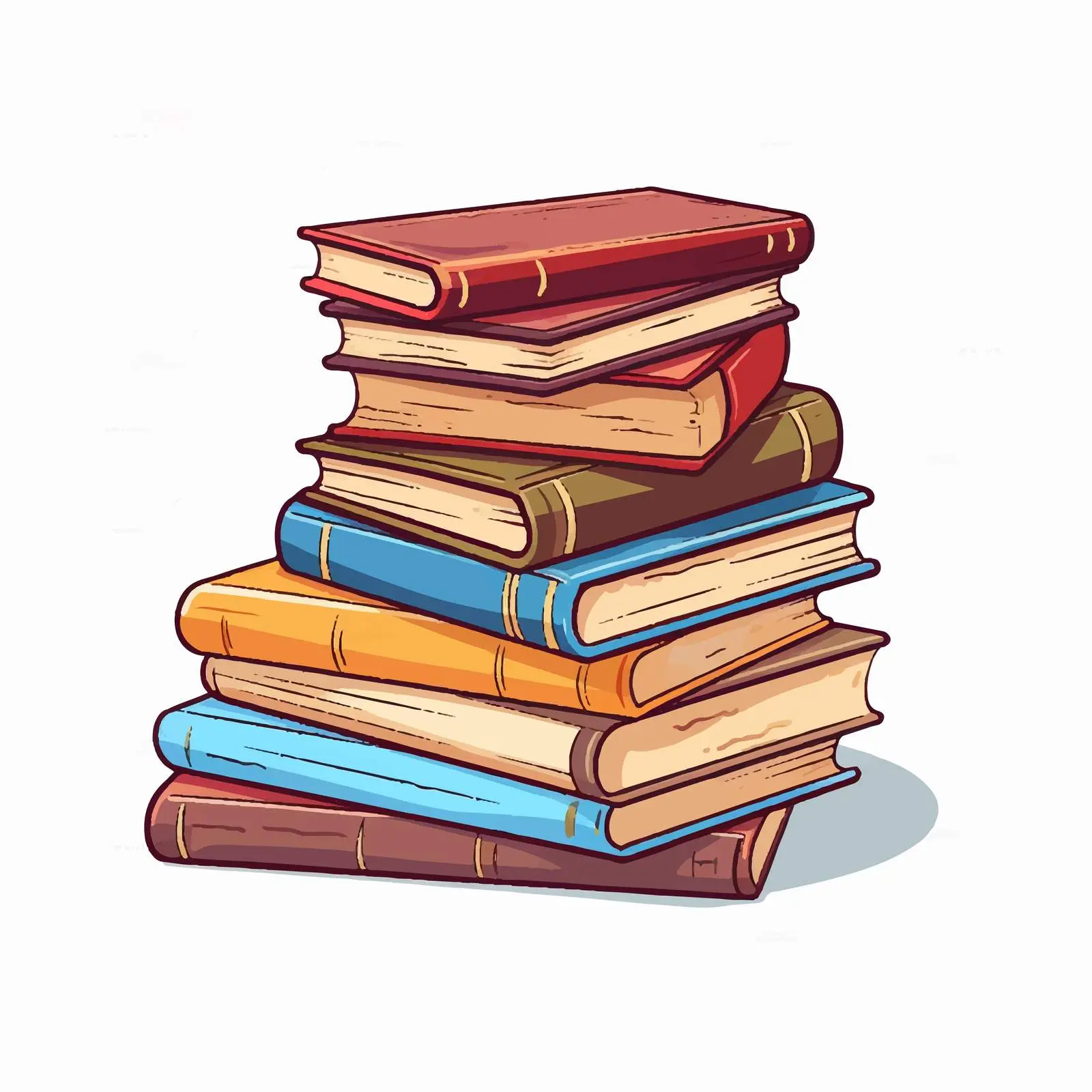 Colorful Cartoon Book Stack Vector Illustration — free download from Dotvec