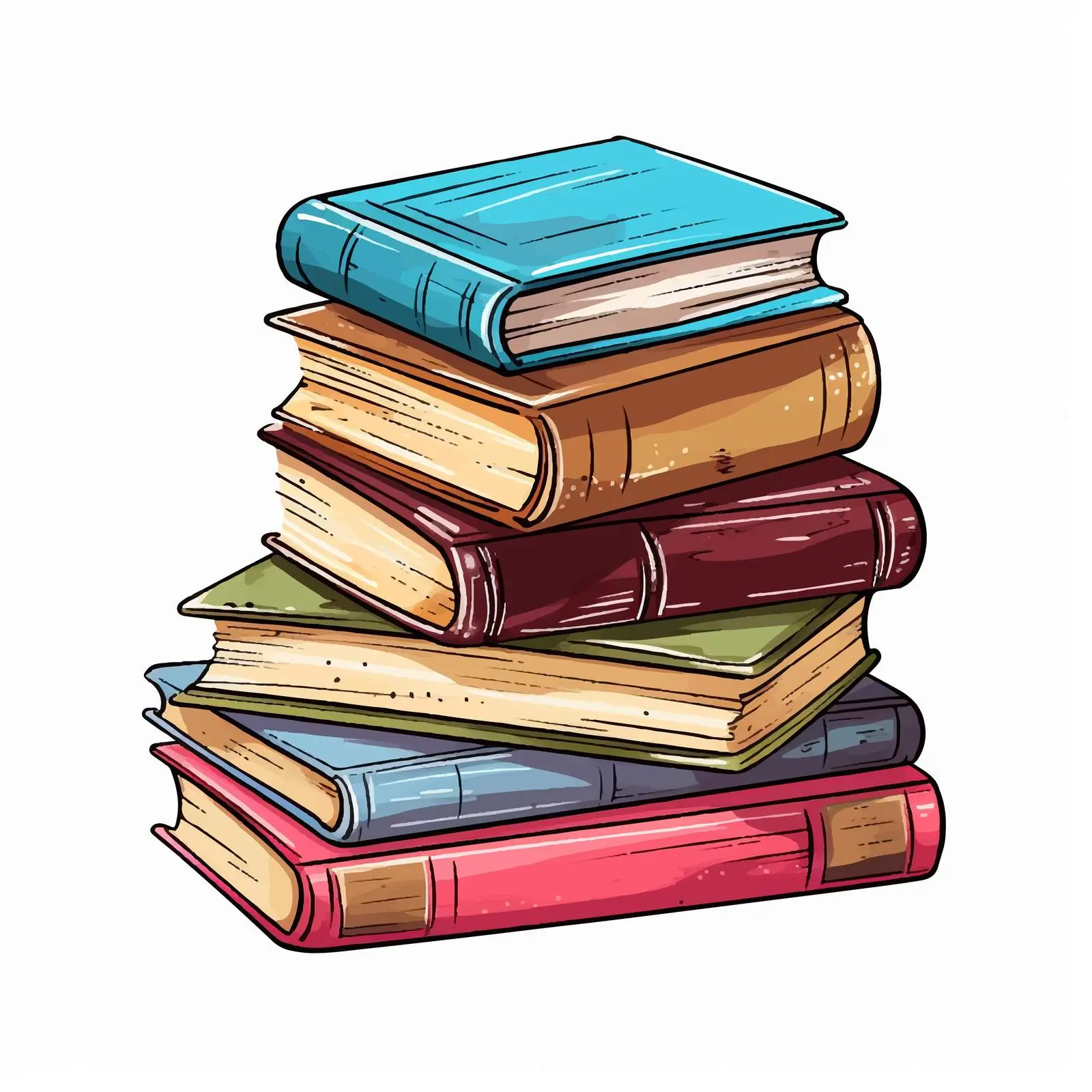 Colorful Cartoon Books Stack Vector Illustration — free download from Dotvec