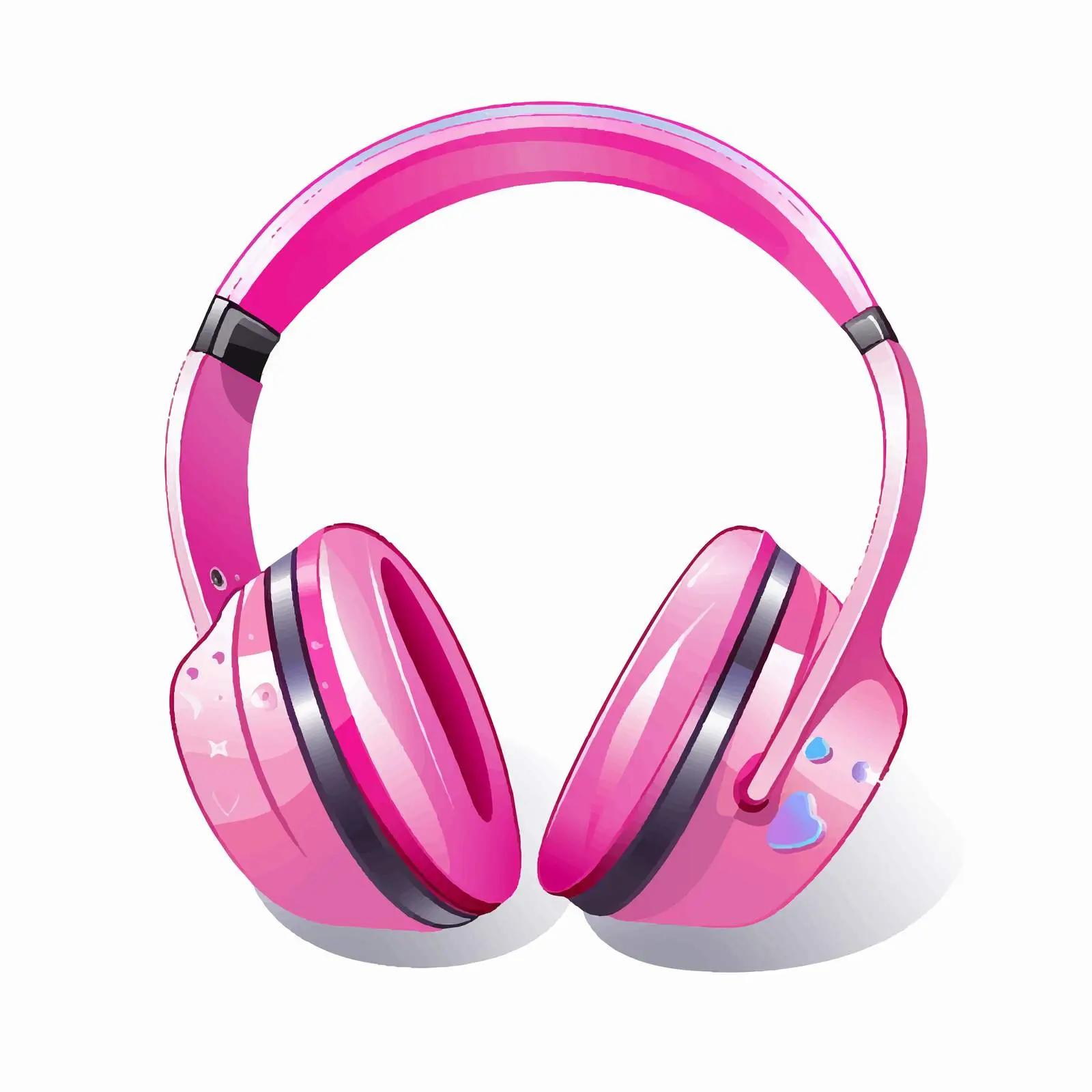 Pink Headphone with Musical Notes Vector Design – free soundtrack image from Dotvec