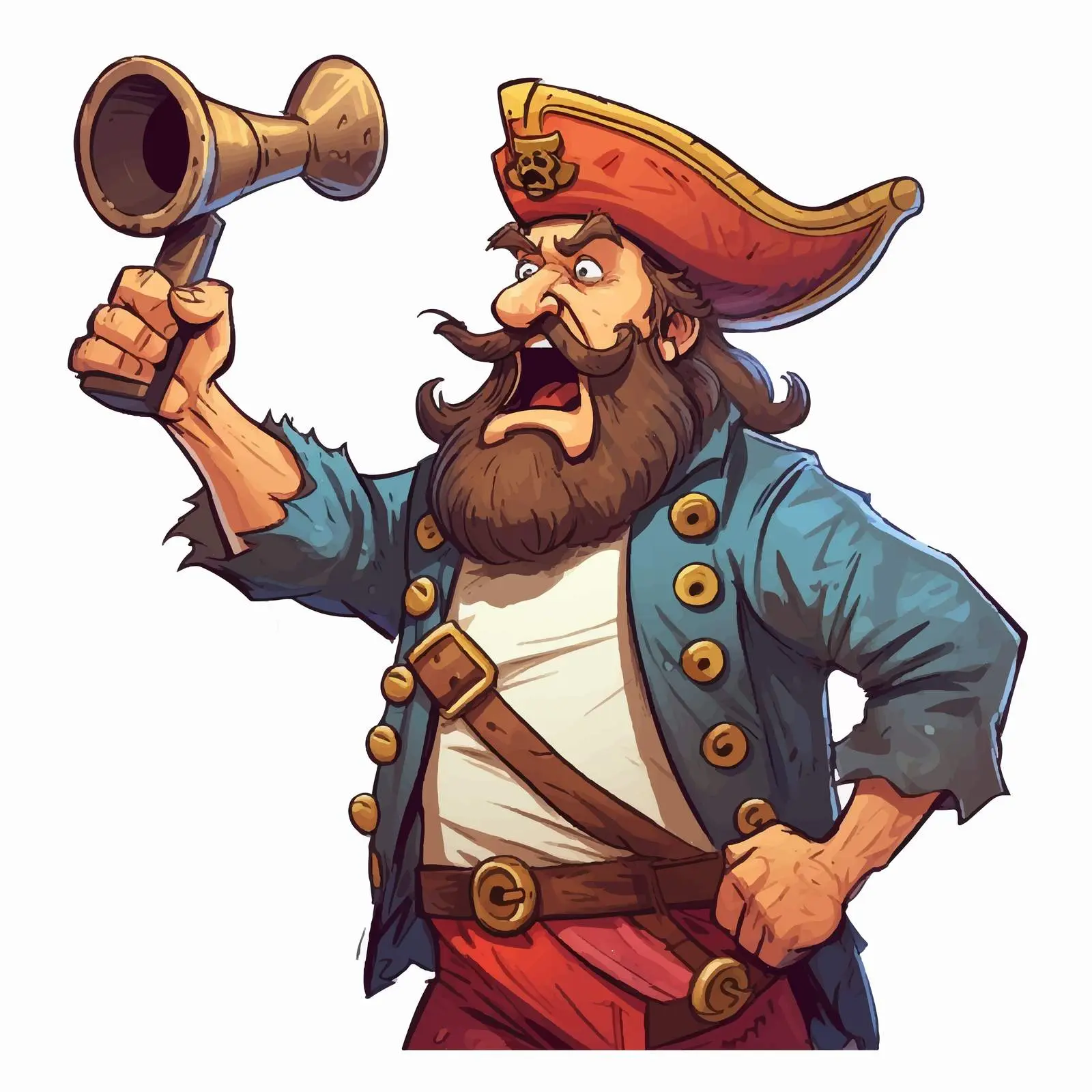 Pirate Cartoon Character with Yo-ho-ho Speech Bubble – free maritime image from Dotvec