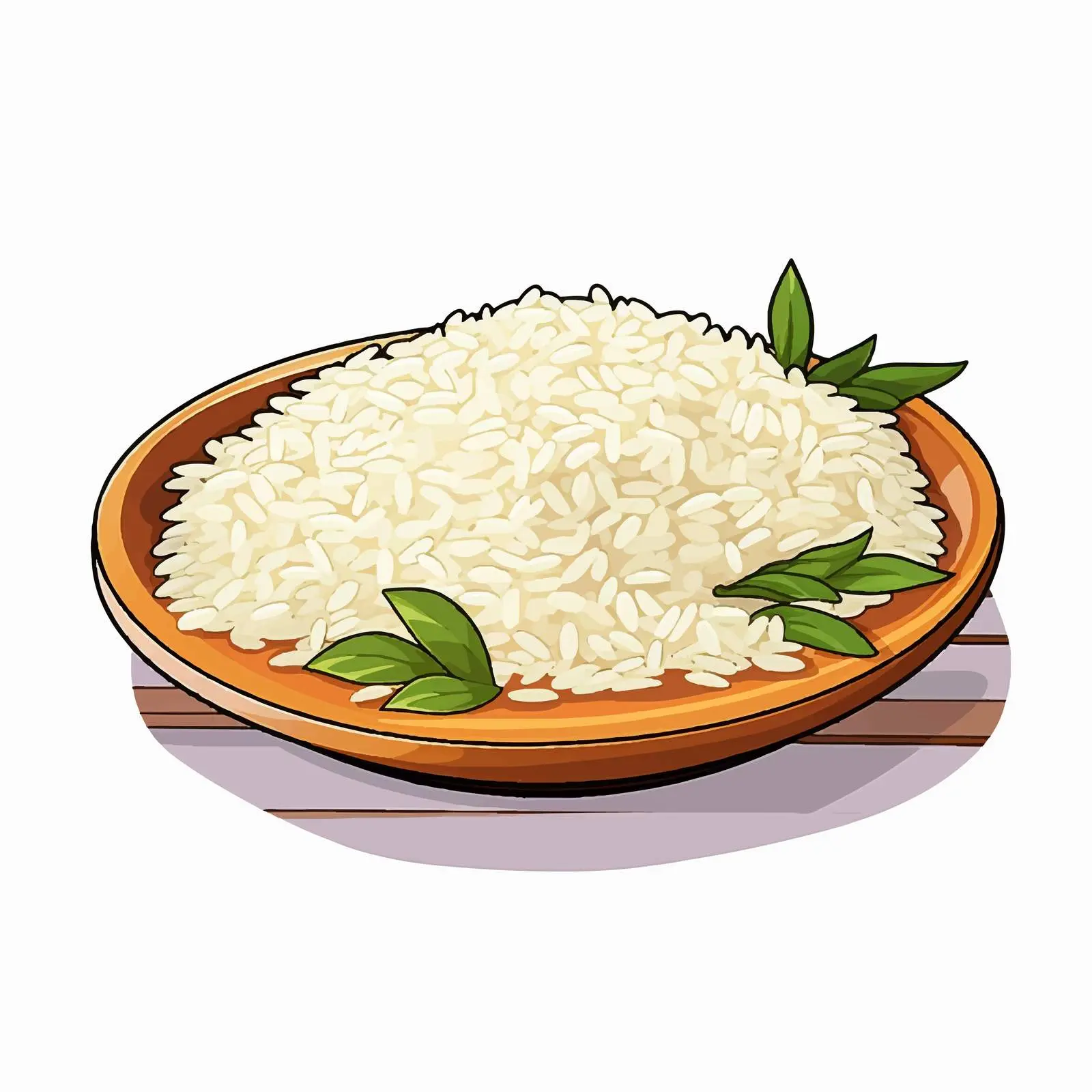 Cartoon Vector Illustration of a Plate of Rice — free download from Dotvec