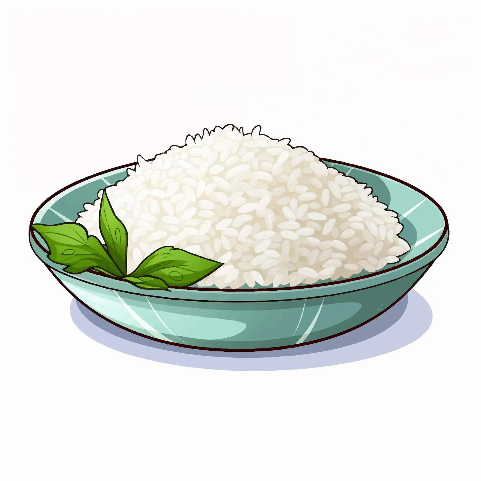 Cartoon Vector Illustration of Rice Plate — free download from Dotvec