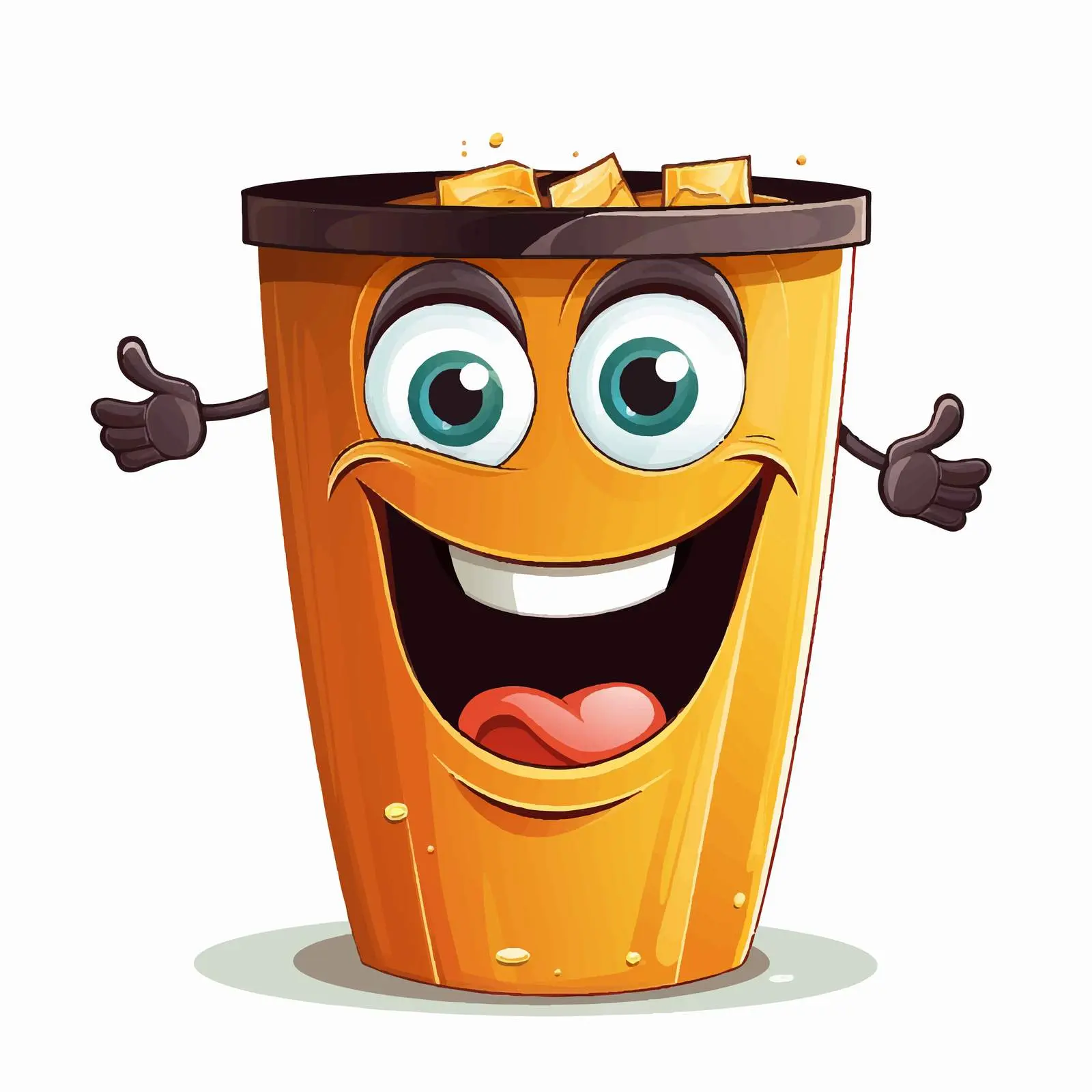 Playful Smiling Trash Bin Character Design Vector — free download from Dotvec