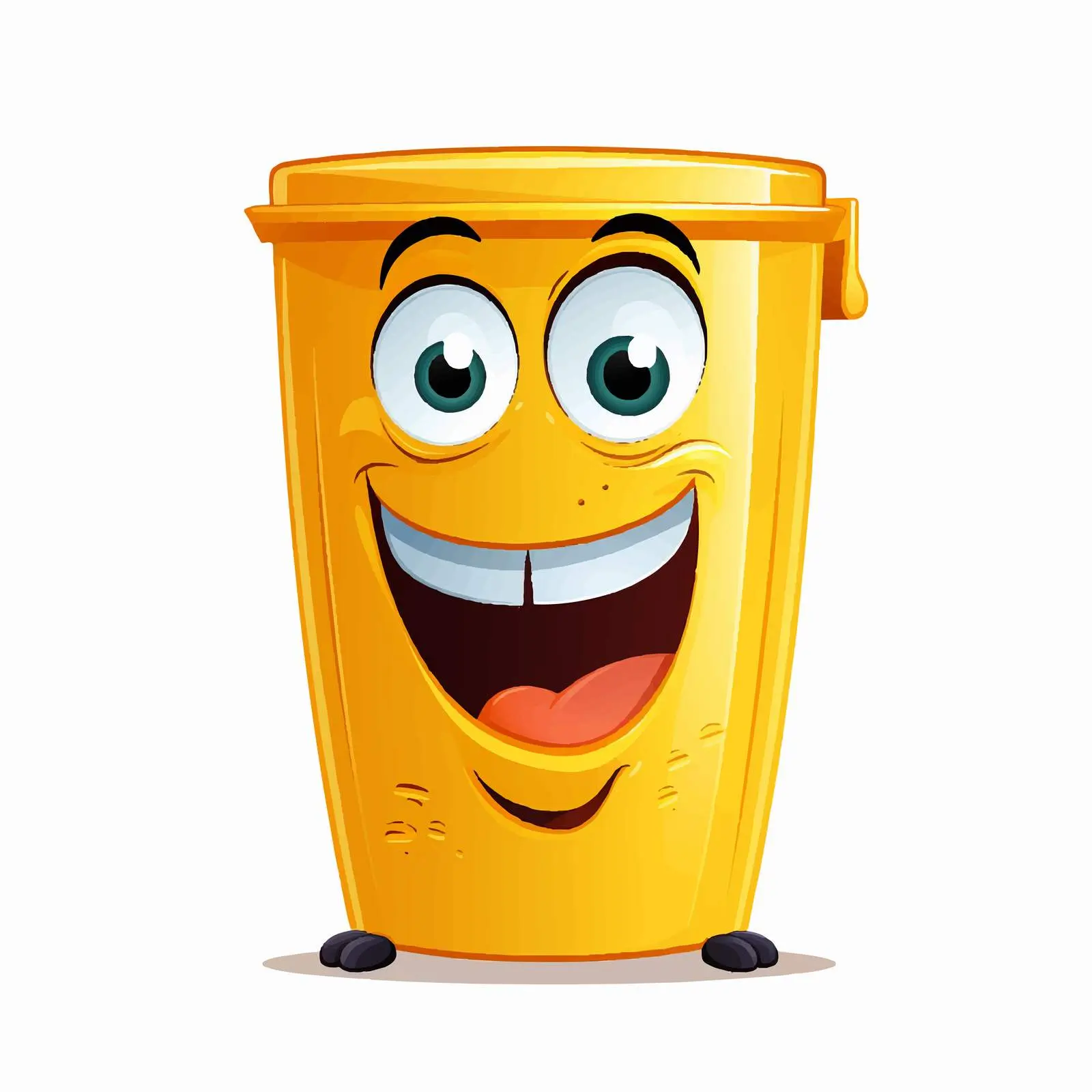 Playful Smiling Trash Bin Character Design Vector — free download from Dotvec
