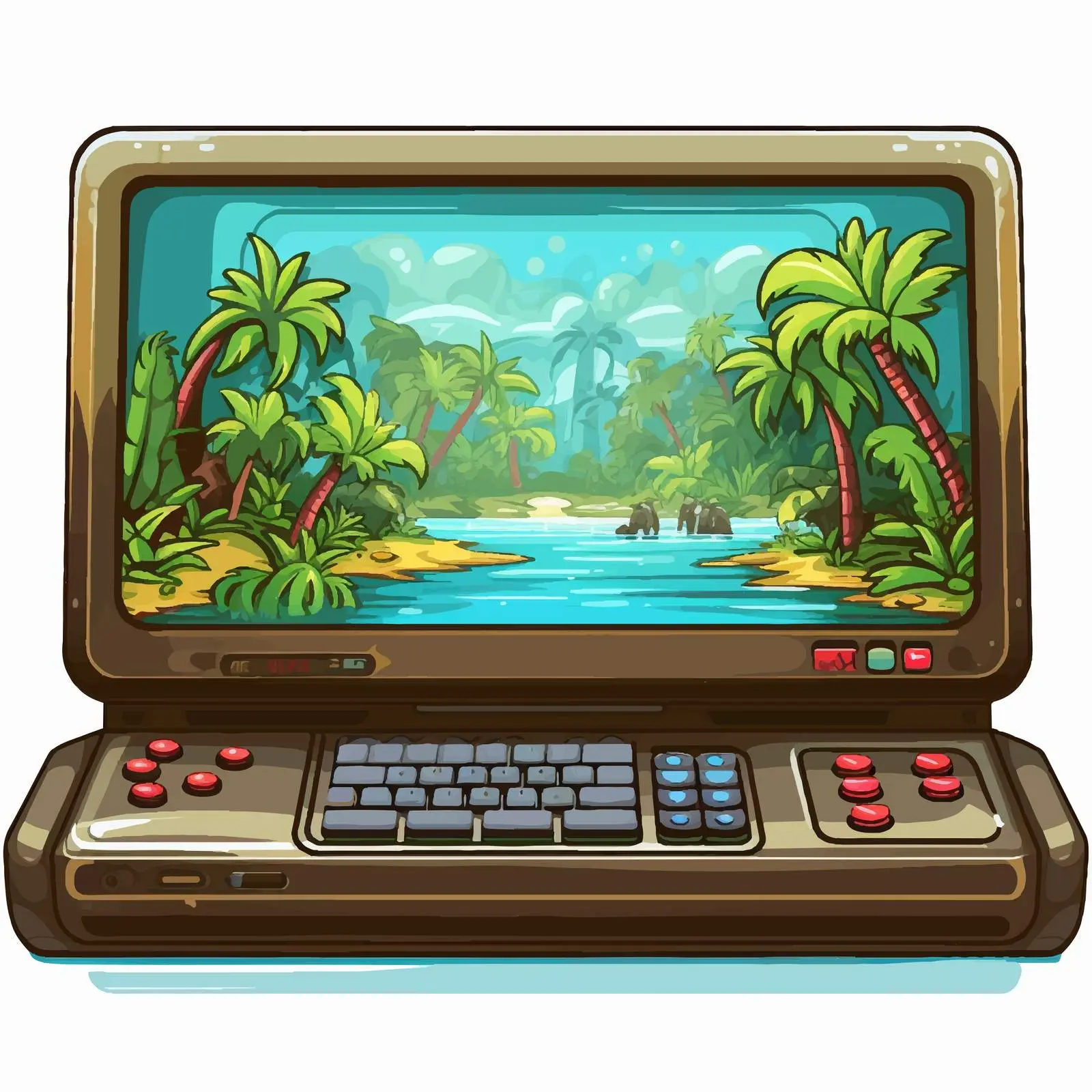 Colorful Programmable Computer Game Vector Illustration – free gaming illustration image from Dotvec