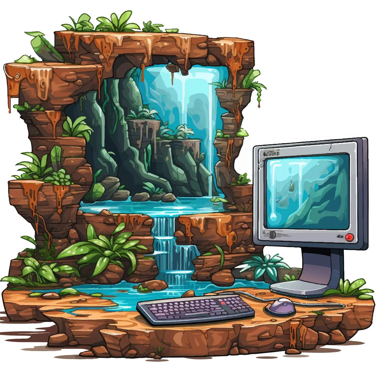 Cartoon Vector of Programmable Computer Game – free gaming illustration image from Dotvec
