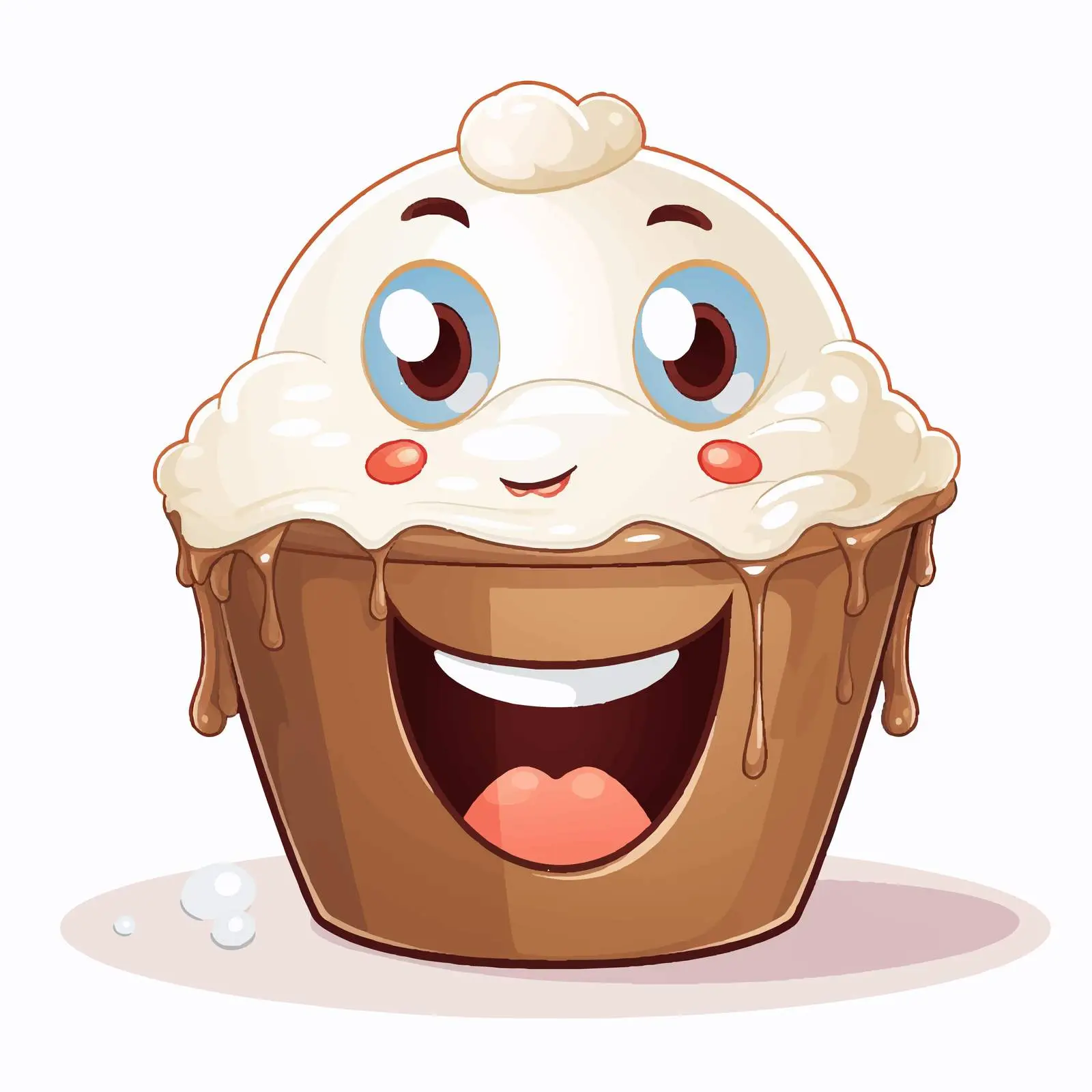 Cartoon Pudding Character Illustration on White Background — free download from Dotvec