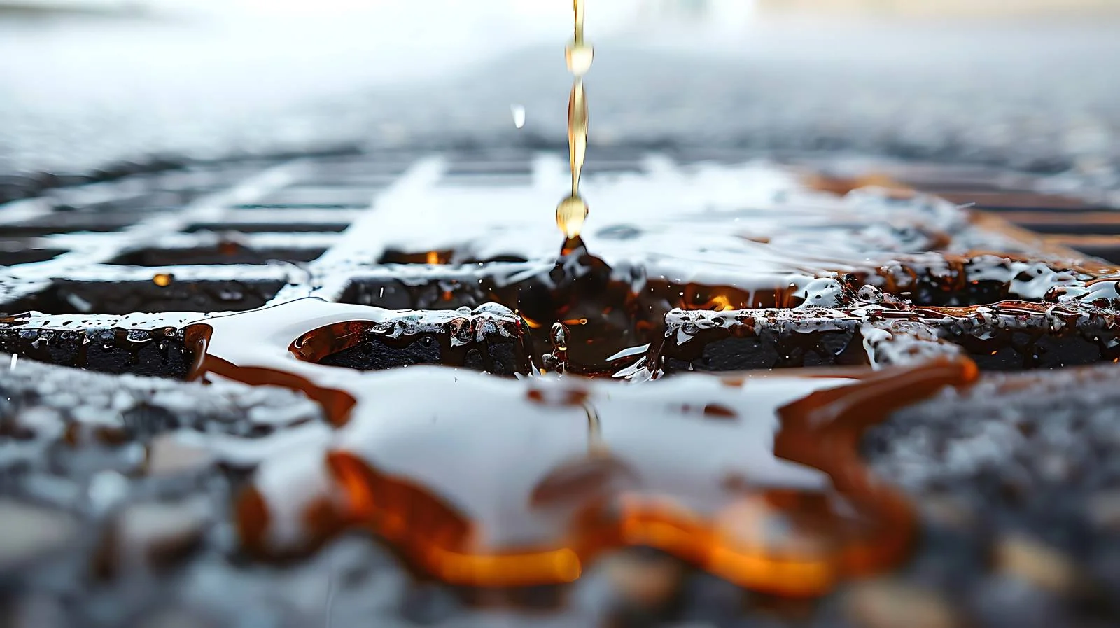 Oil and Gasoline Puddle on Asphalt Road — free download from Dotvec
