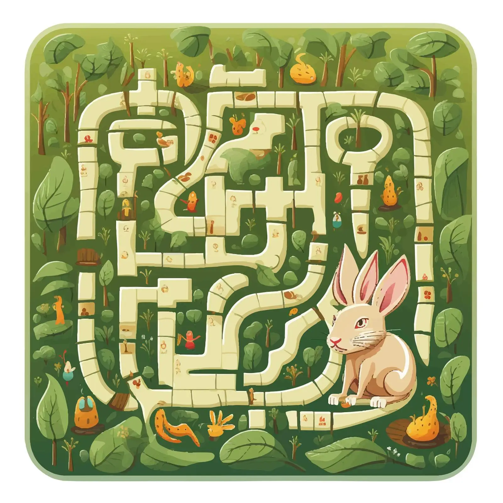 Rabbit Maze Game Template Vector Illustration — free download from Dotvec