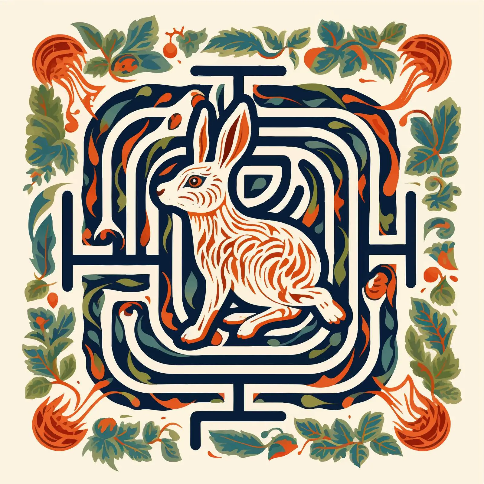 Cute Rabbit Maze Game Vector Illustration — free download from Dotvec