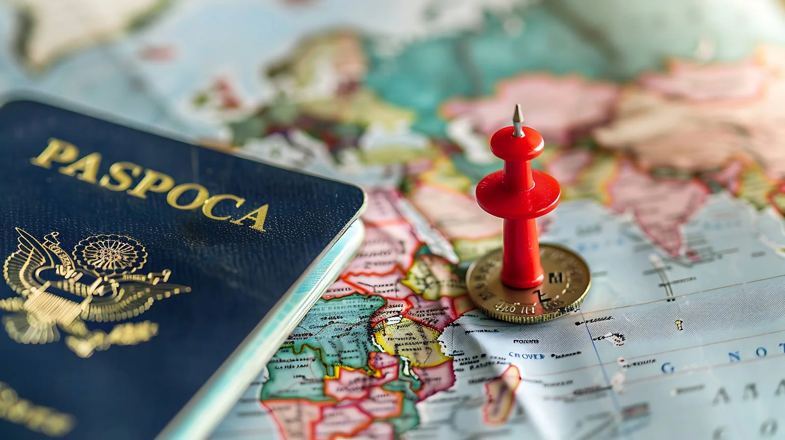 Red Pin Location Magnetic Compass Passport — free download from Dotvec