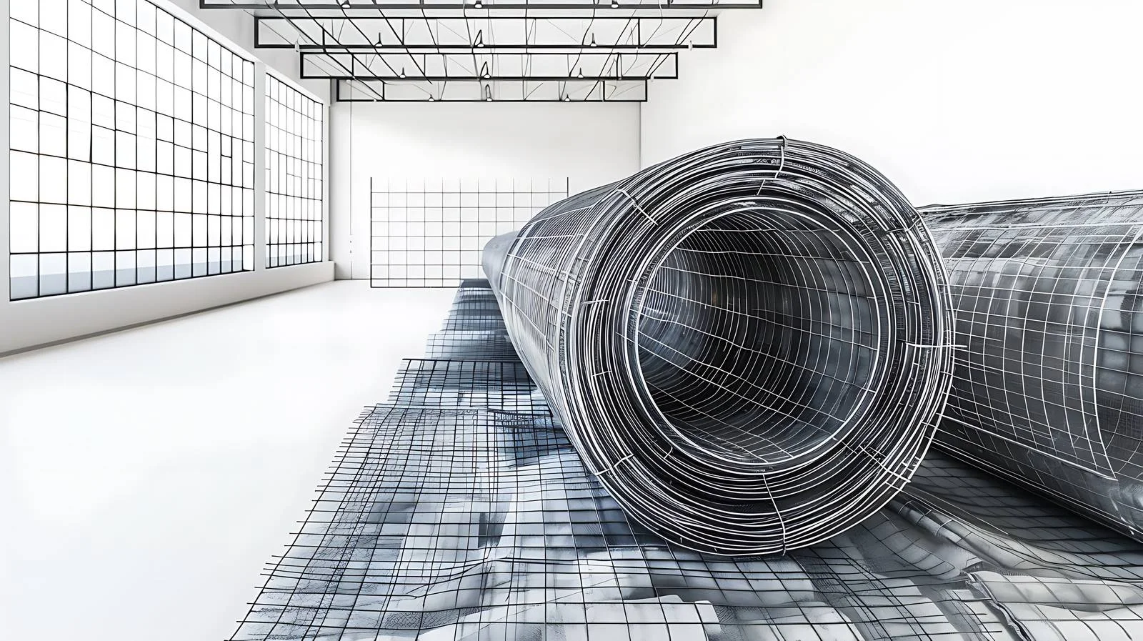 Wire Mesh Rolls Display in Large Store — free download from Dotvec