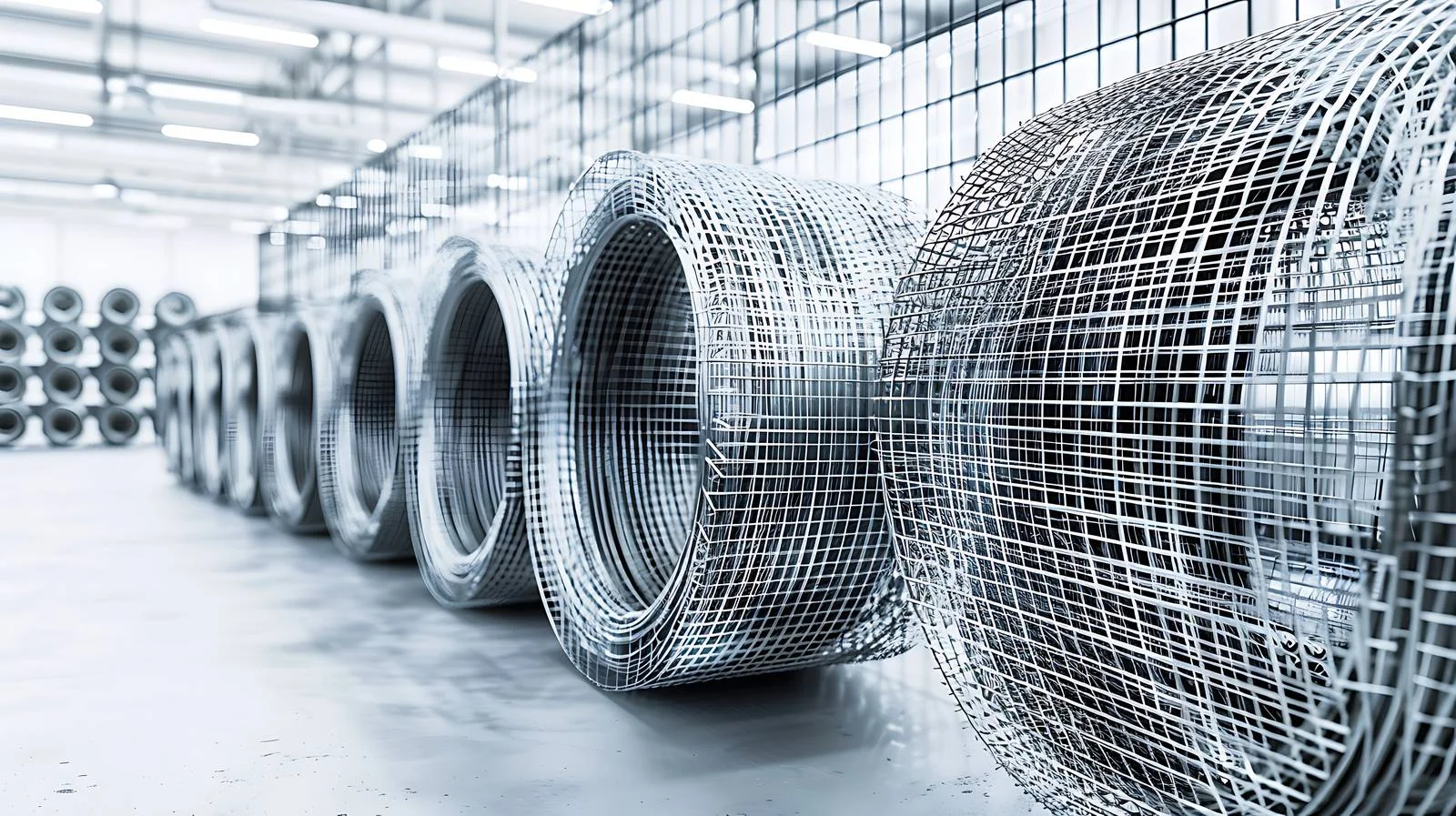 Wire Mesh Rolls Display in Store Showroom — free download from Dotvec