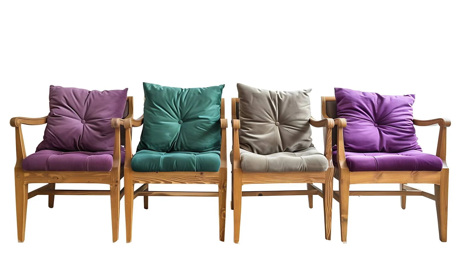 Elegant Wooden Chairs with Purple Cushions — free download from Dotvec