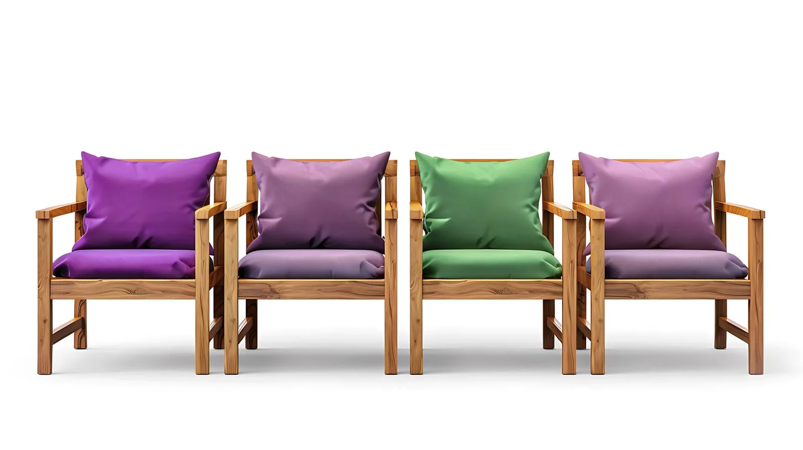 Elegant Wooden Chairs with Purple Cushions — free download from Dotvec