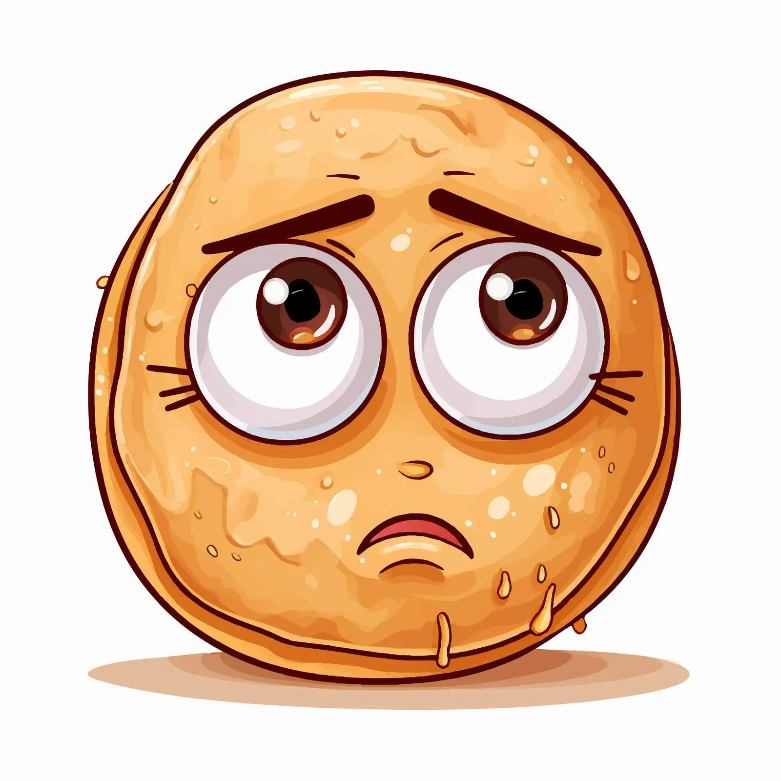 Sad Bagel with Expressive Eyes Vector – free bagel image from Dotvec