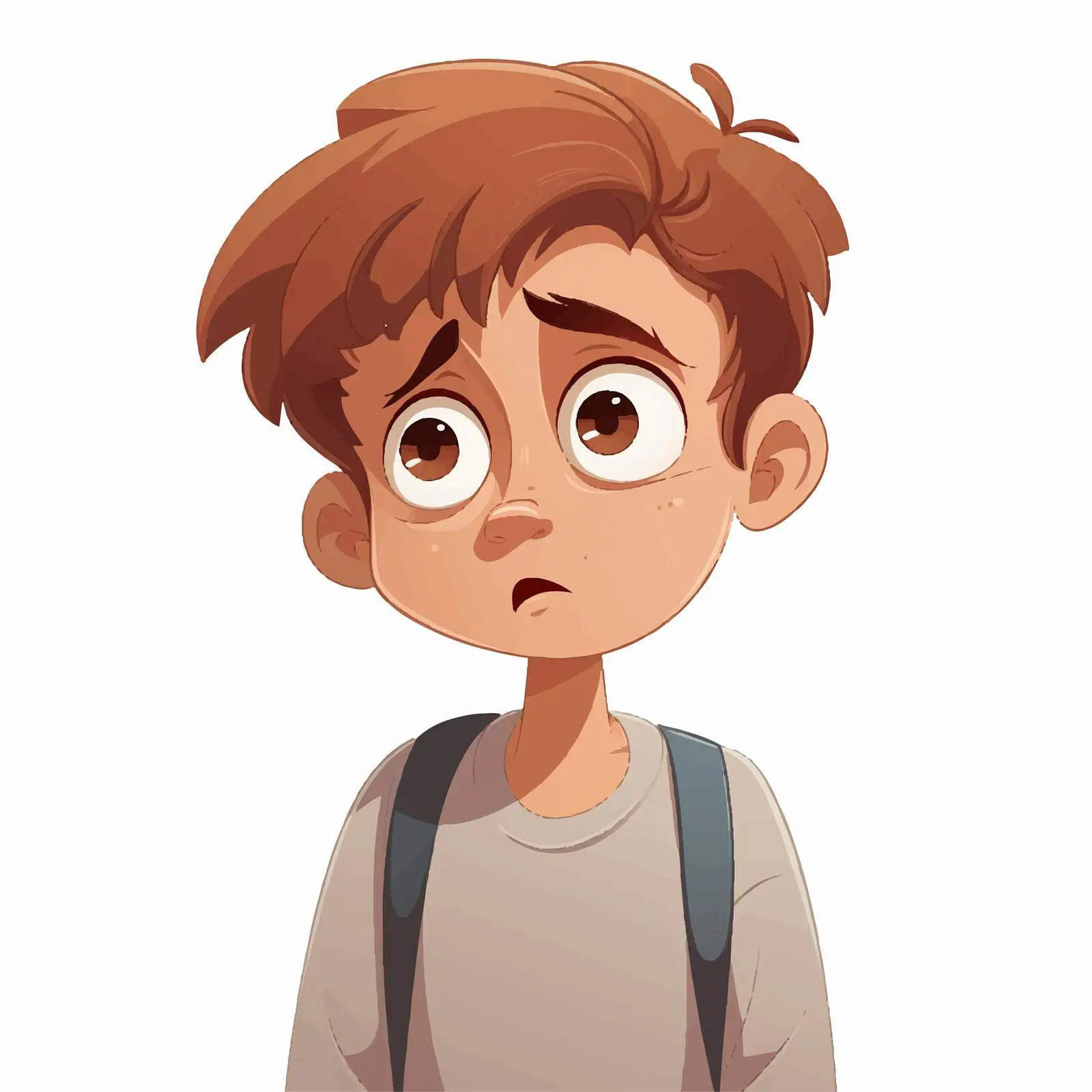 Sad Boy with Expressive Eyes Vector Art — free download from Dotvec