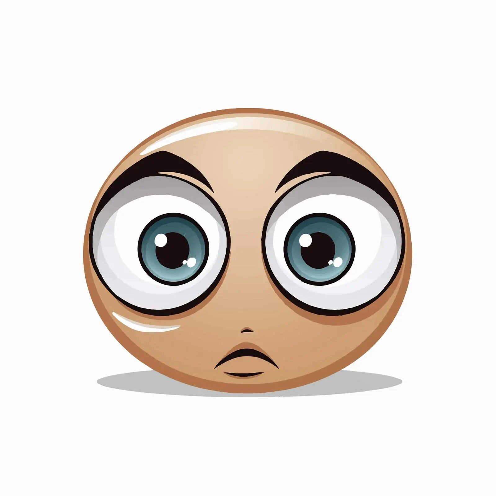Sad Cartoon Face with Big Eyes Vector — free download from Dotvec