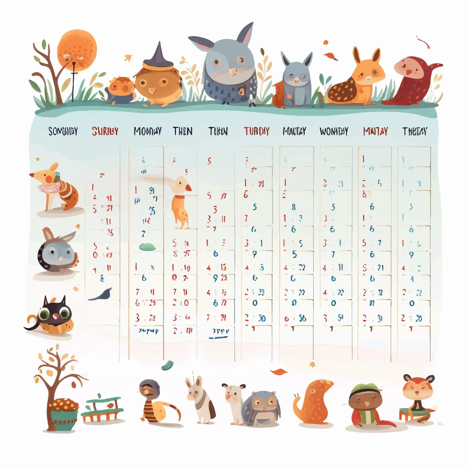 Weekly Lessons Hourly Schedule Vector Design — free download from Dotvec