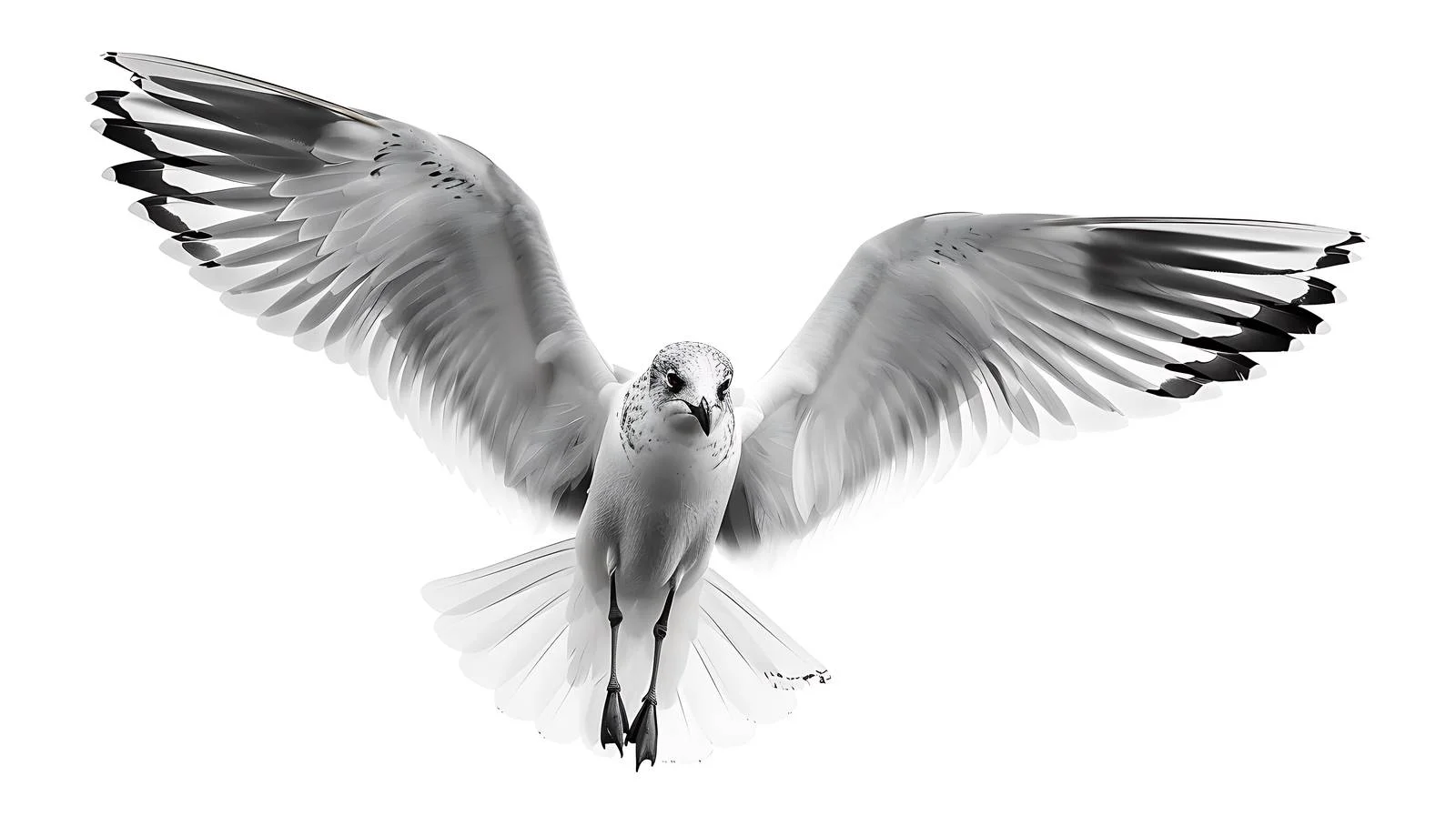 Graceful seagull faces the strong wind — free download from Dotvec