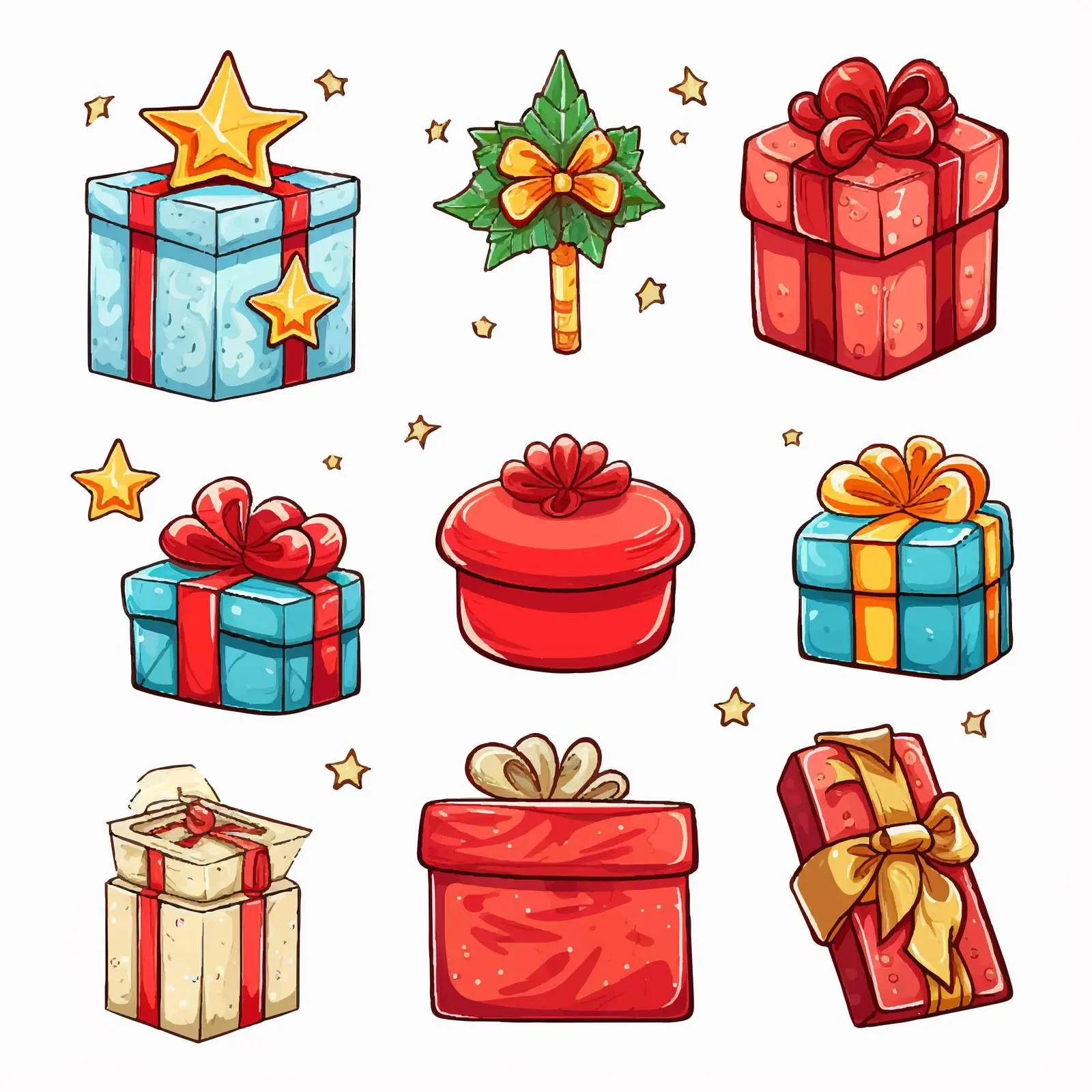 Festive Christmas Elements Vector Illustration — free download from Dotvec