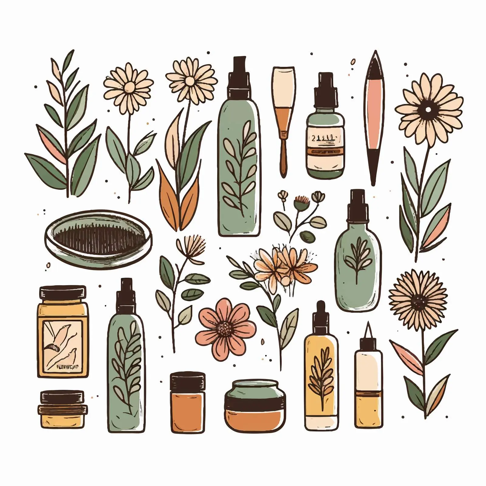 Set of Cosmetic Products for Skin and Hair — free download from Dotvec