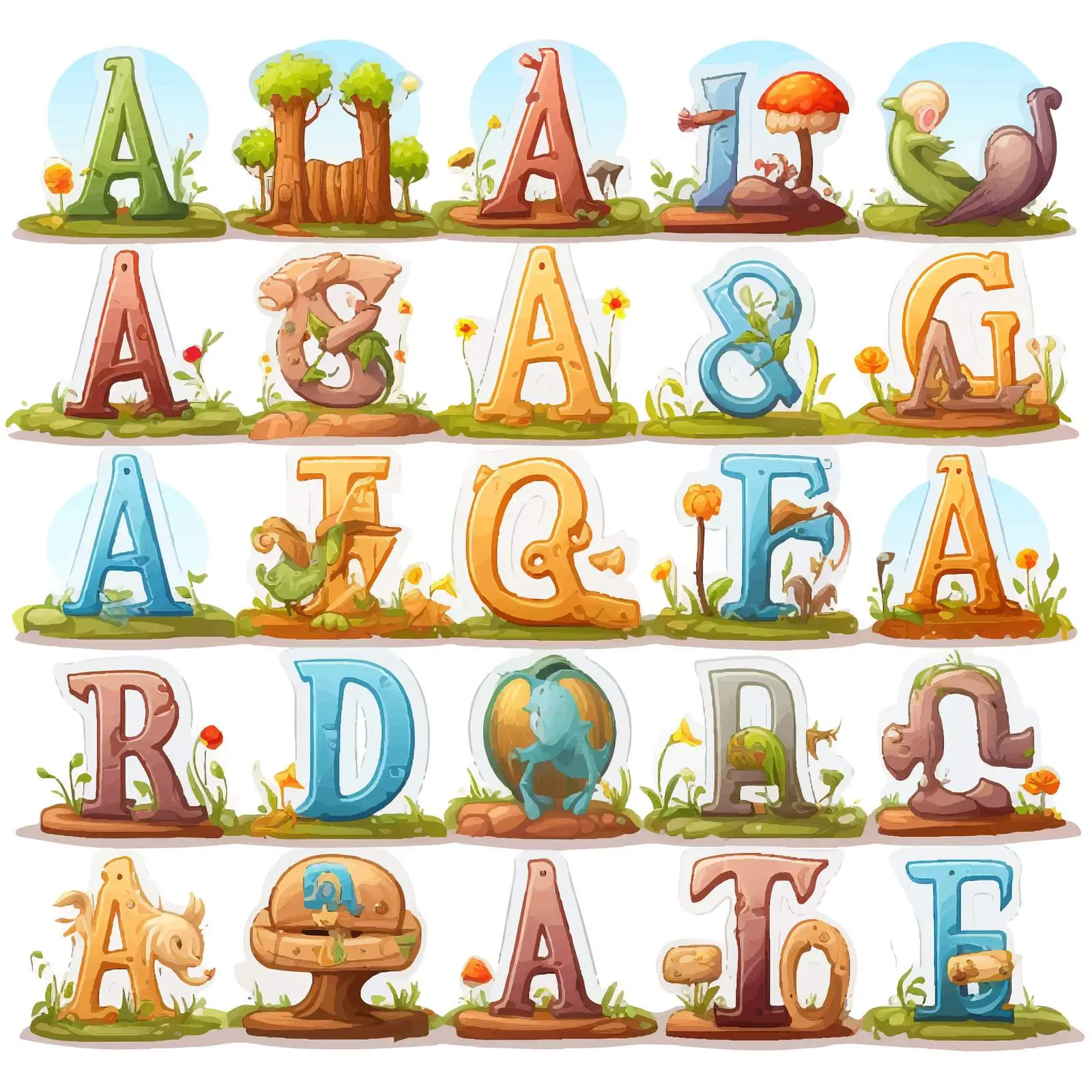 English Alphabet Game Show Style Illustration — free download from Dotvec