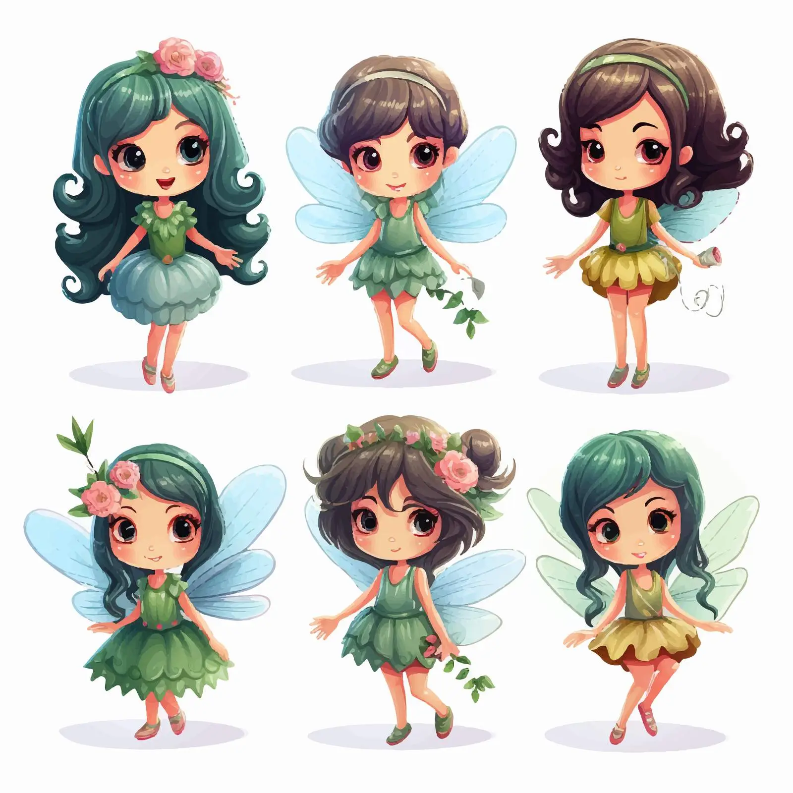 Lovely Fairy Illustration on White Background — free download from Dotvec