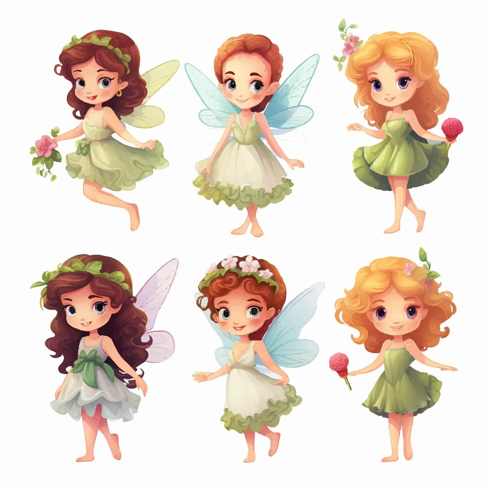 Lovely Fairy Illustration on White Background — free download from Dotvec
