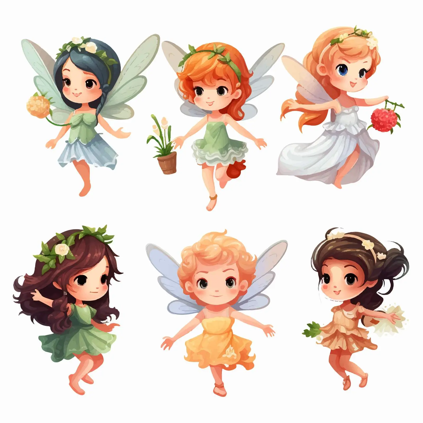 Lovely Fairy Illustration on White Background — free download from Dotvec