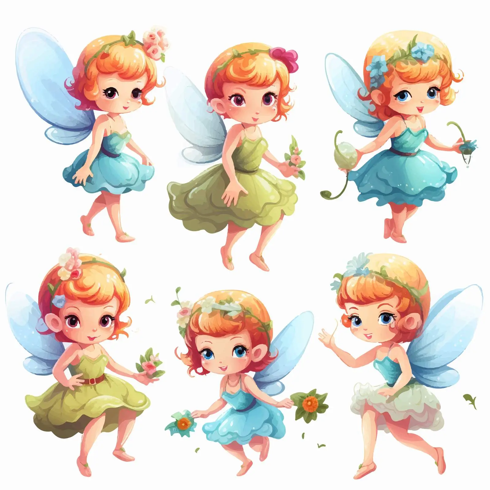 Lovely Fairy Illustration on White Background — free download from Dotvec