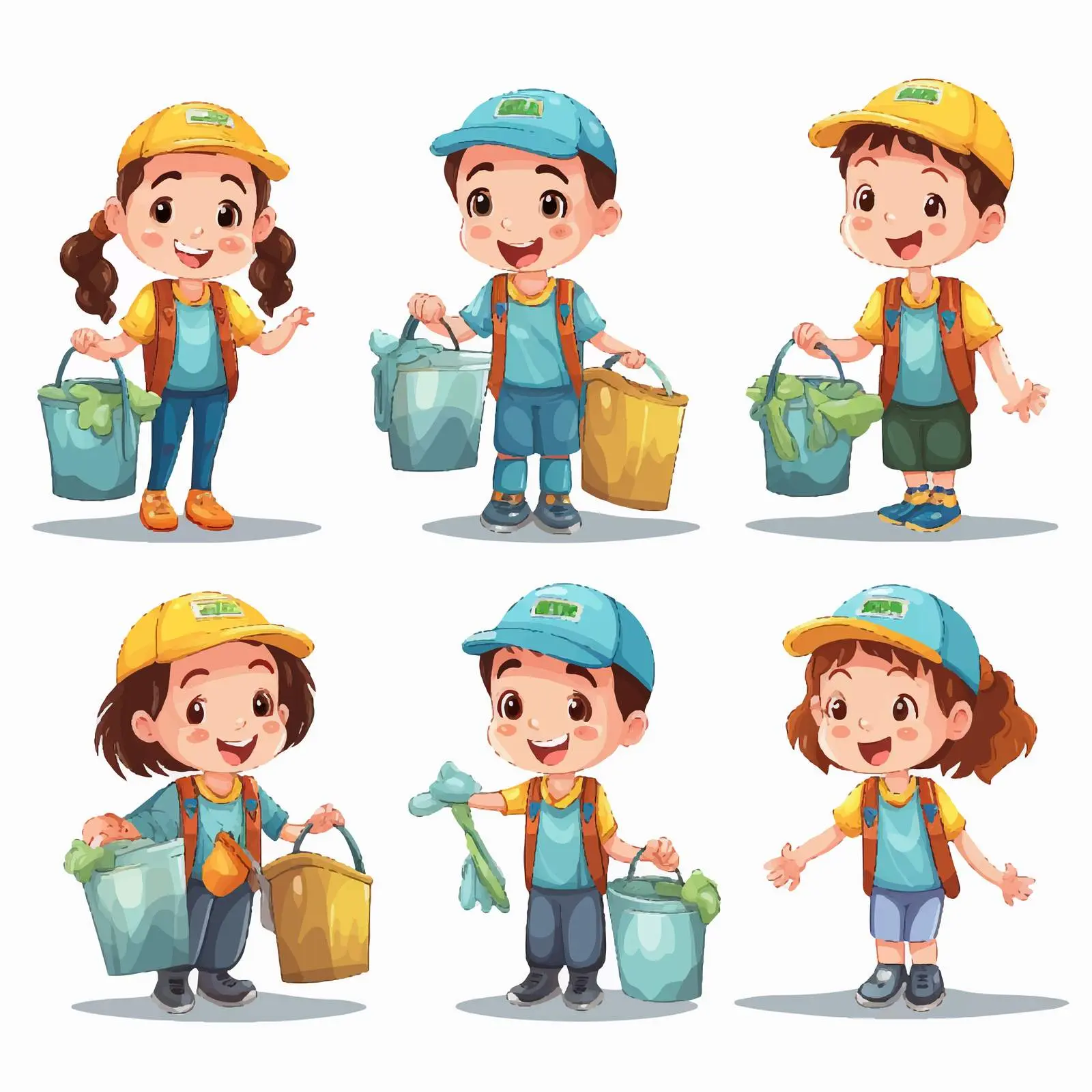 Responsible Kids Volunteering Illustration Vector — free download from Dotvec