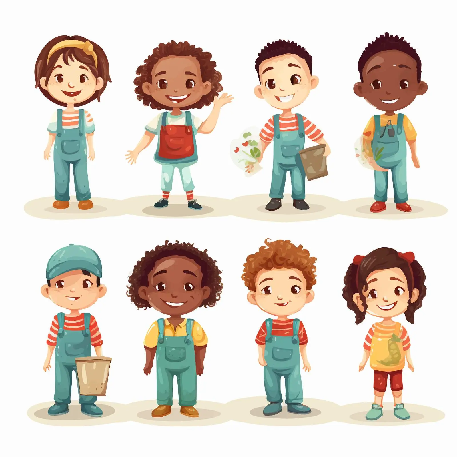 Responsible Kids Volunteering Illustration Vector — free download from Dotvec