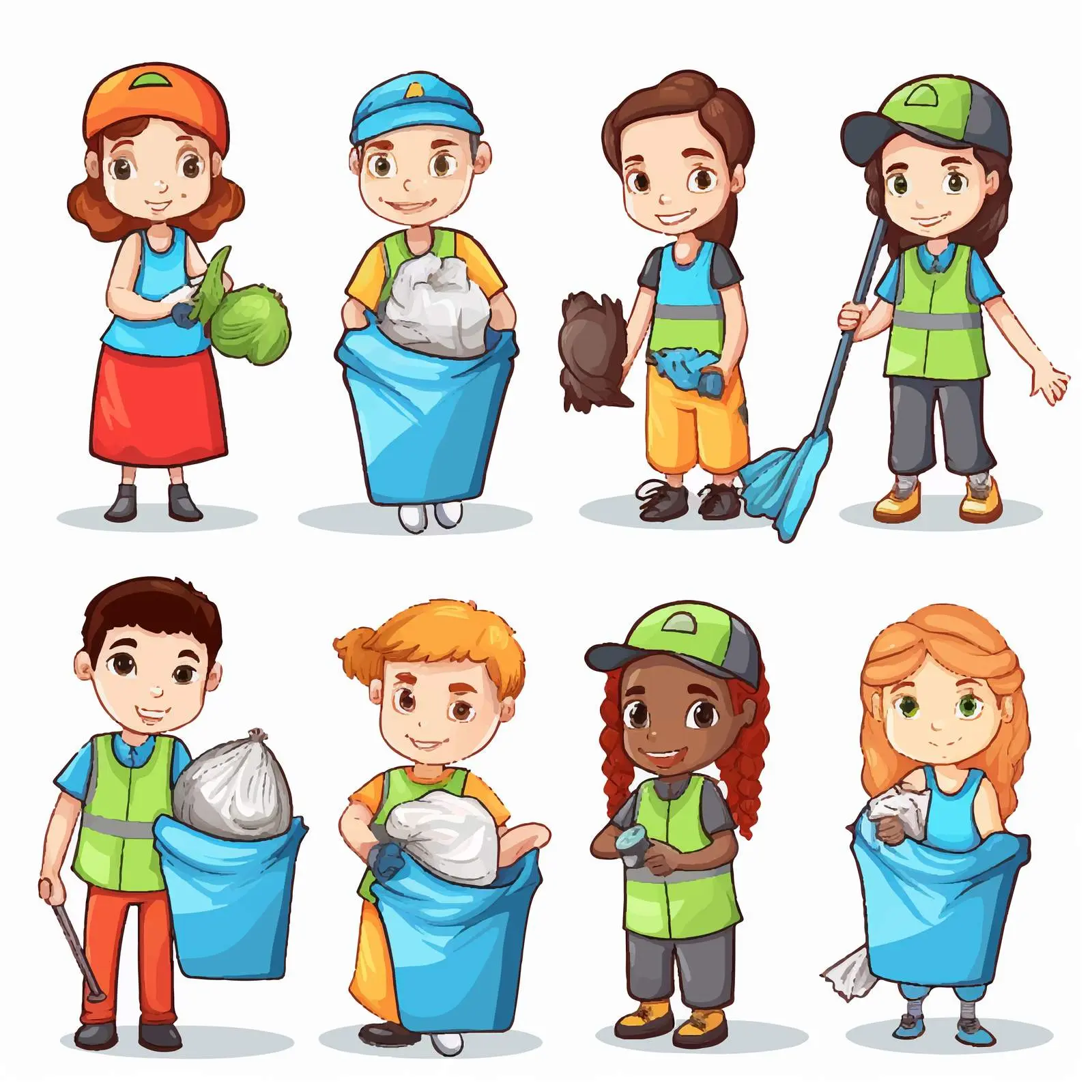 Responsible Volunteer Kids Vector Illustration — free download from Dotvec