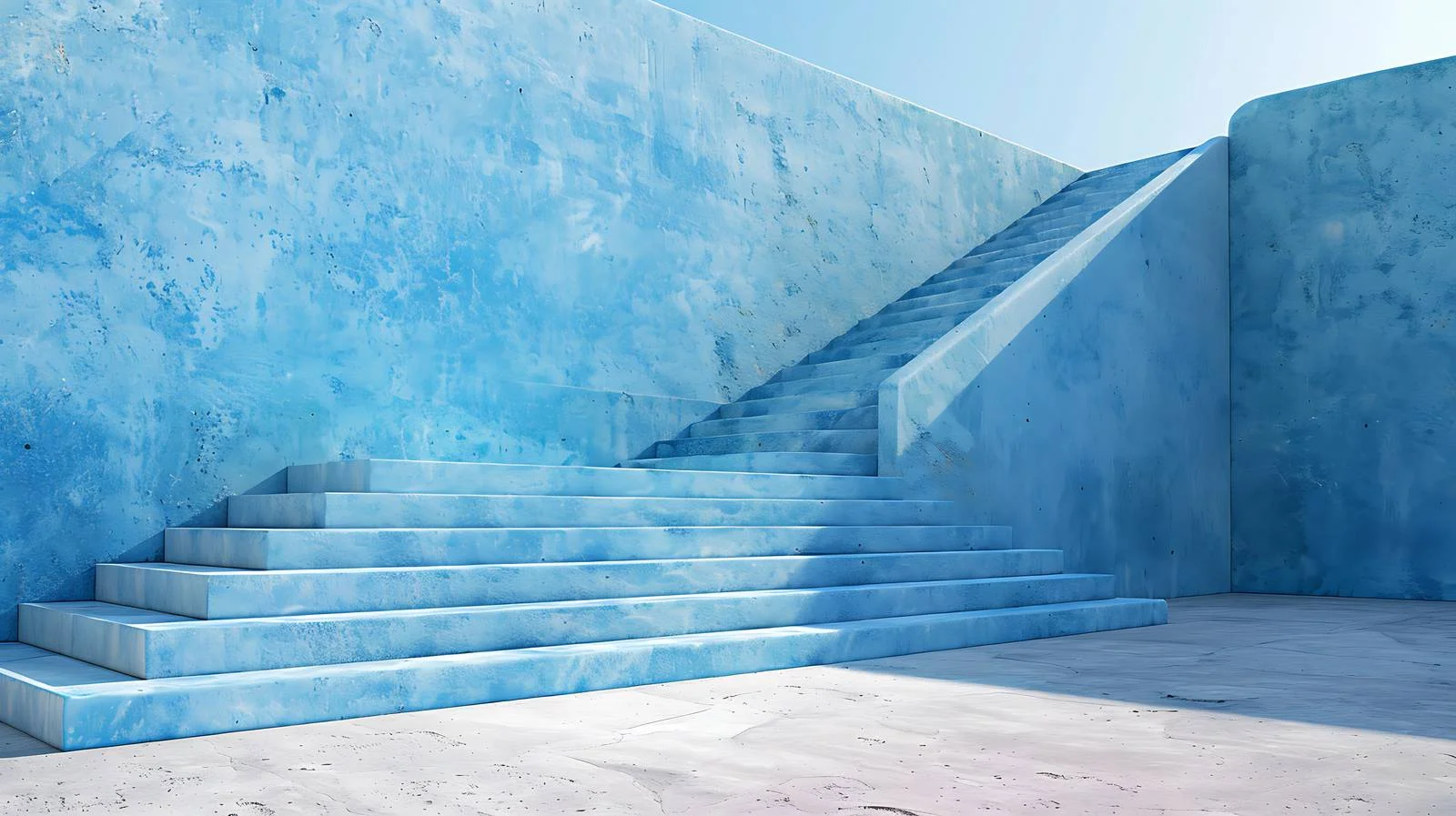 Majestic Staircase Ascending Blue Wall Isolated — free download from Dotvec