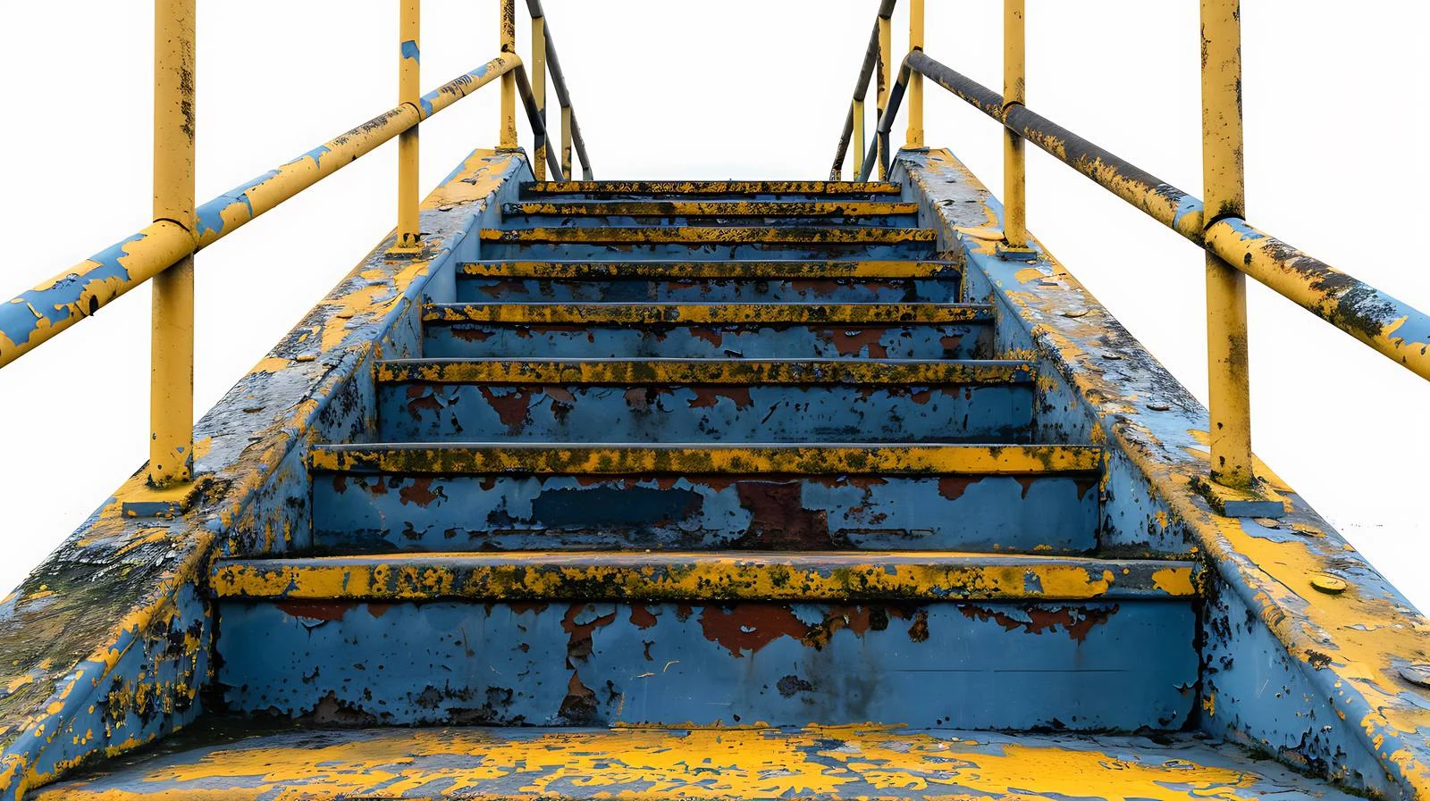 Vibrant Staircase in Blue and Yellow Ascending — free download from Dotvec